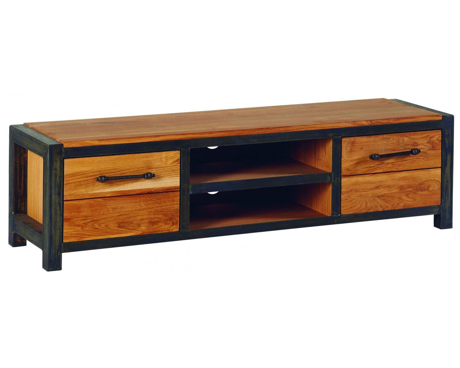 Meuble TV chêne et métal "Manufacture"