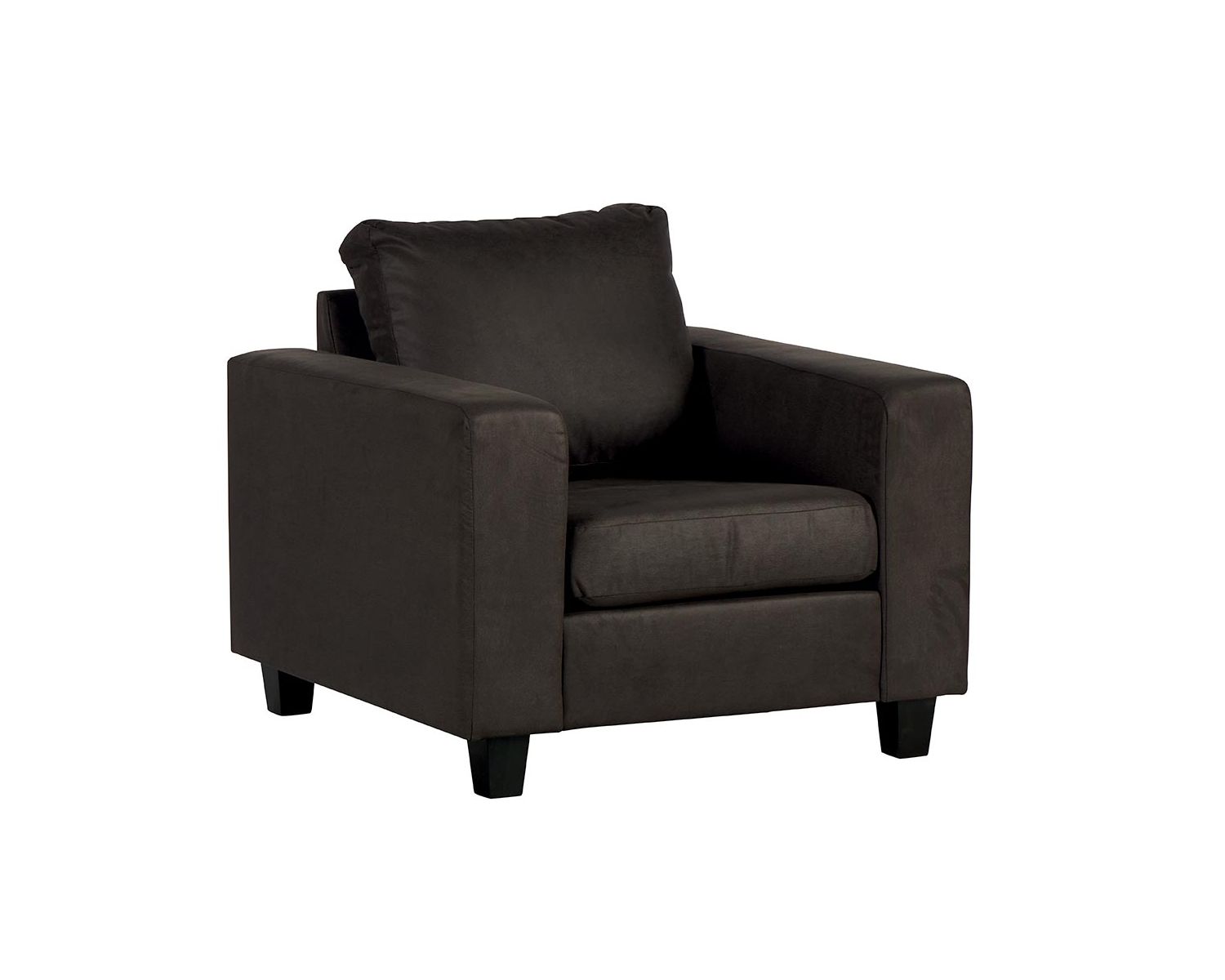 Fauteuil confort en tissu microfibre marron "Thomson"