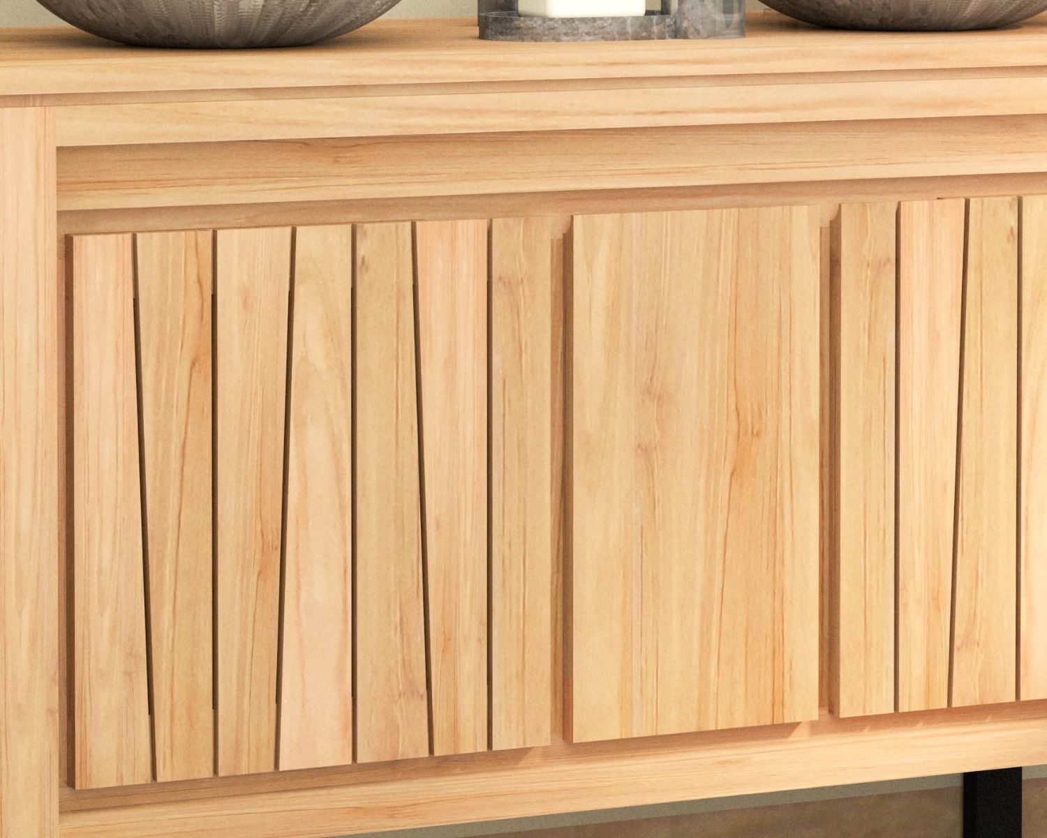 Meuble sous vasque en teck et pieds métal 120 cm "Doko"