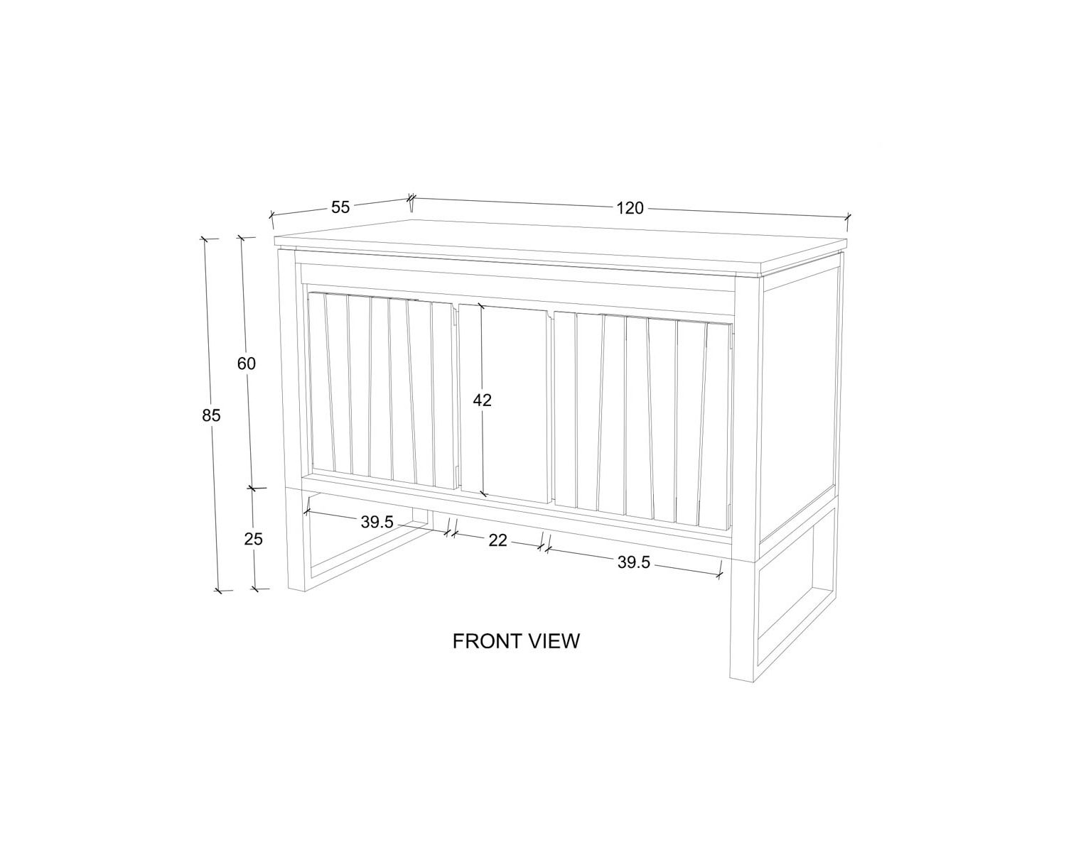 Meuble sous vasque en teck et pieds métal 120 cm "Doko"