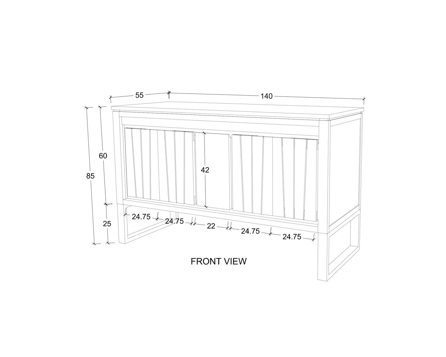 Meuble sous vasque en teck et pieds métal 140 cm "Doko"