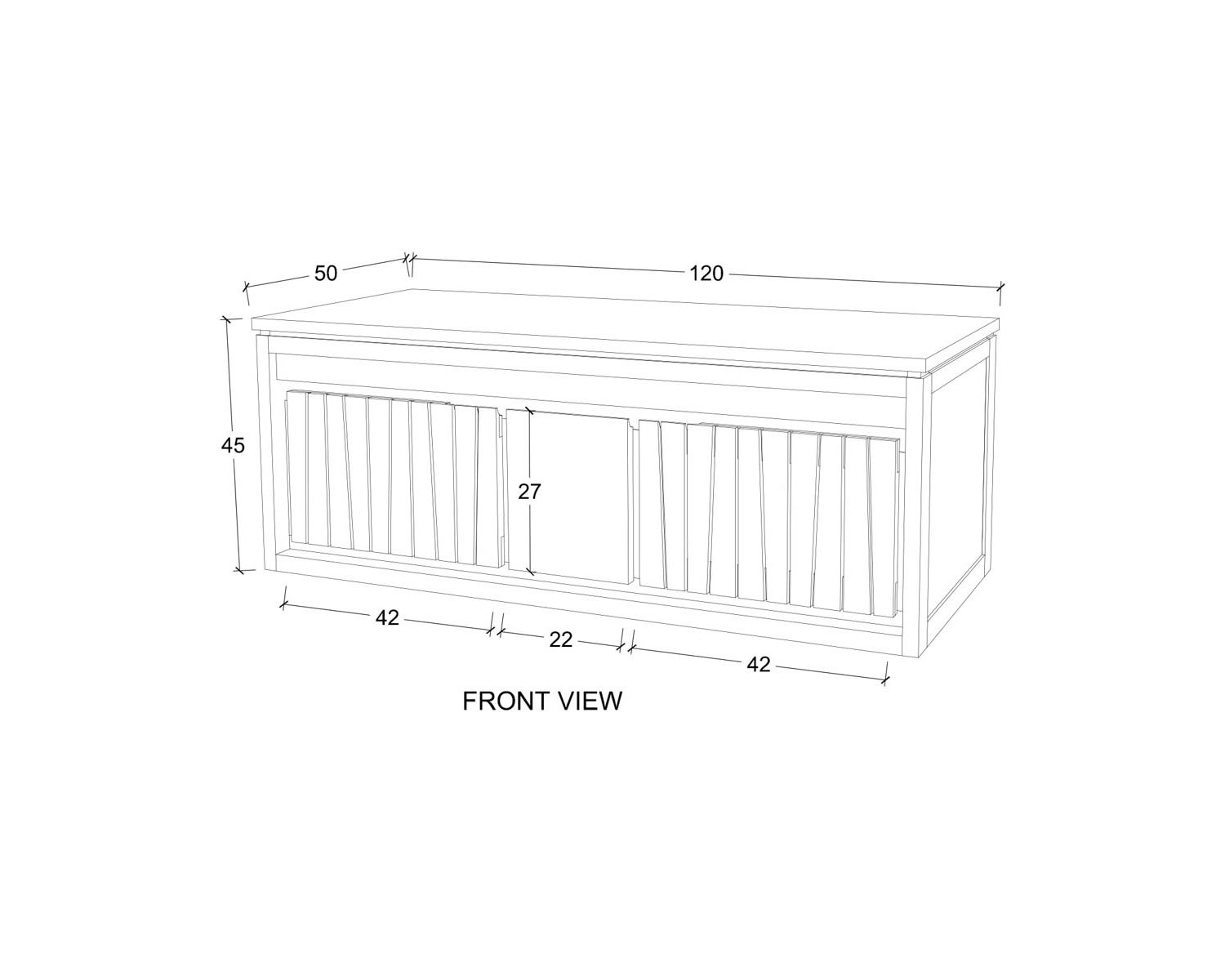 Meuble sous vasque suspendu en teck 120 cm "Doko"