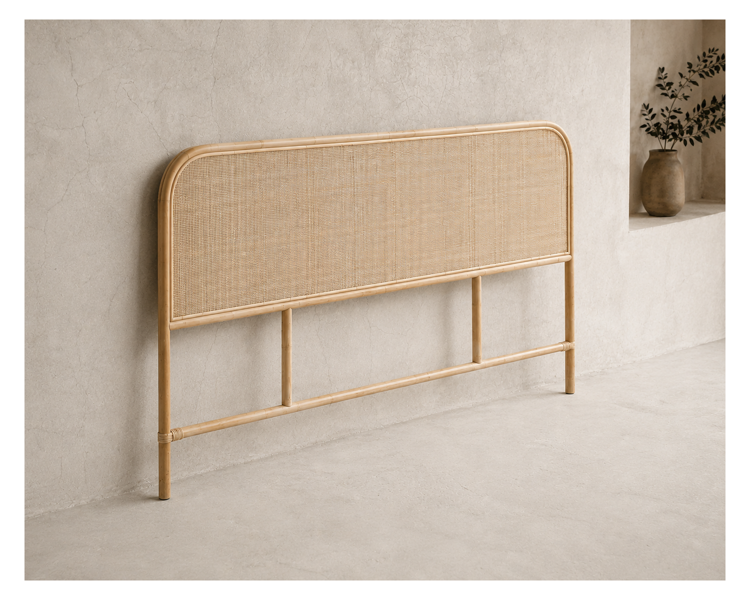 Tête de lit 140 cm en rotin style naturel et épuré "Solira"