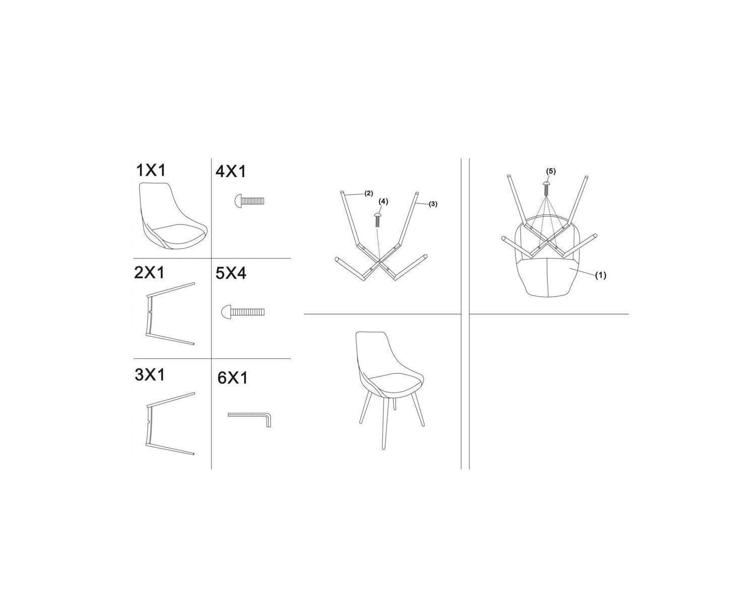 Lot de 2 chaises contemporaines en tissu microfibre gris "Malo"