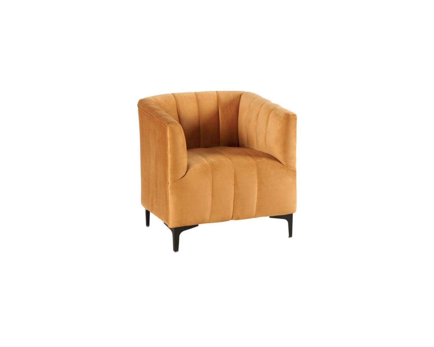 Fauteuil cabriolet tissu ocre jaune et design rétro chic "Roster"