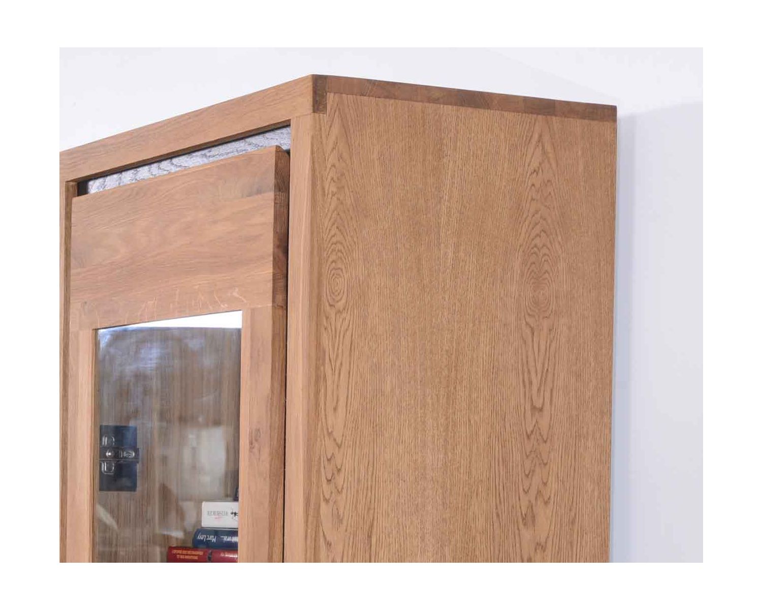 Vitrine en chêne moderne 2 portes "Toly" haut. 170 cm