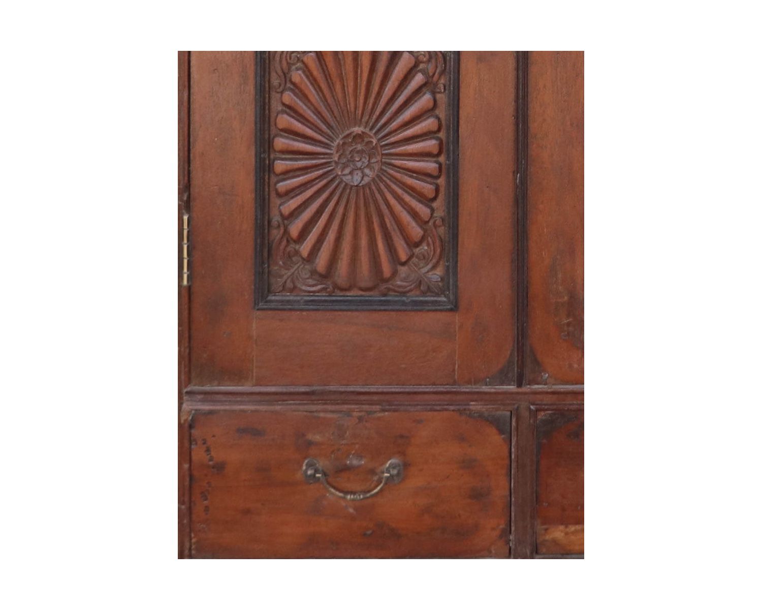 Porte indienne 2 battants bois patiné motifs élégants "Vieille Porte"