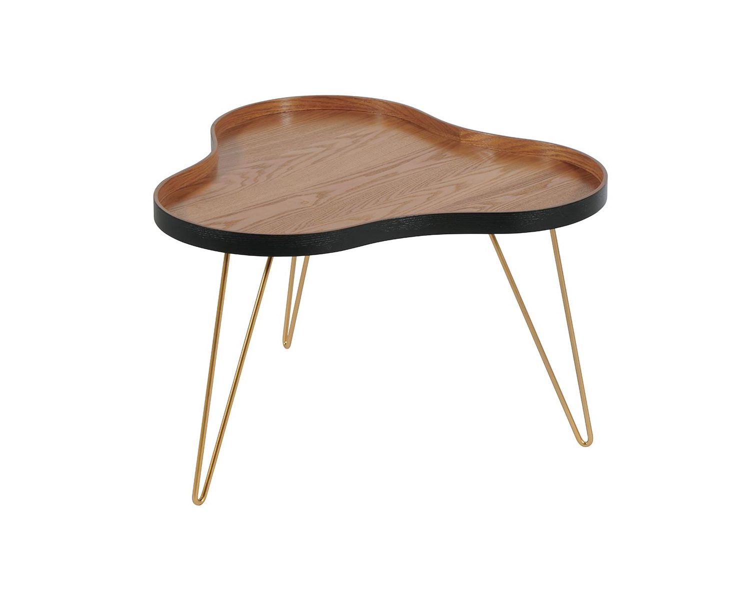 Bout de canapé rétro scandinave "Popy" noir et dorée