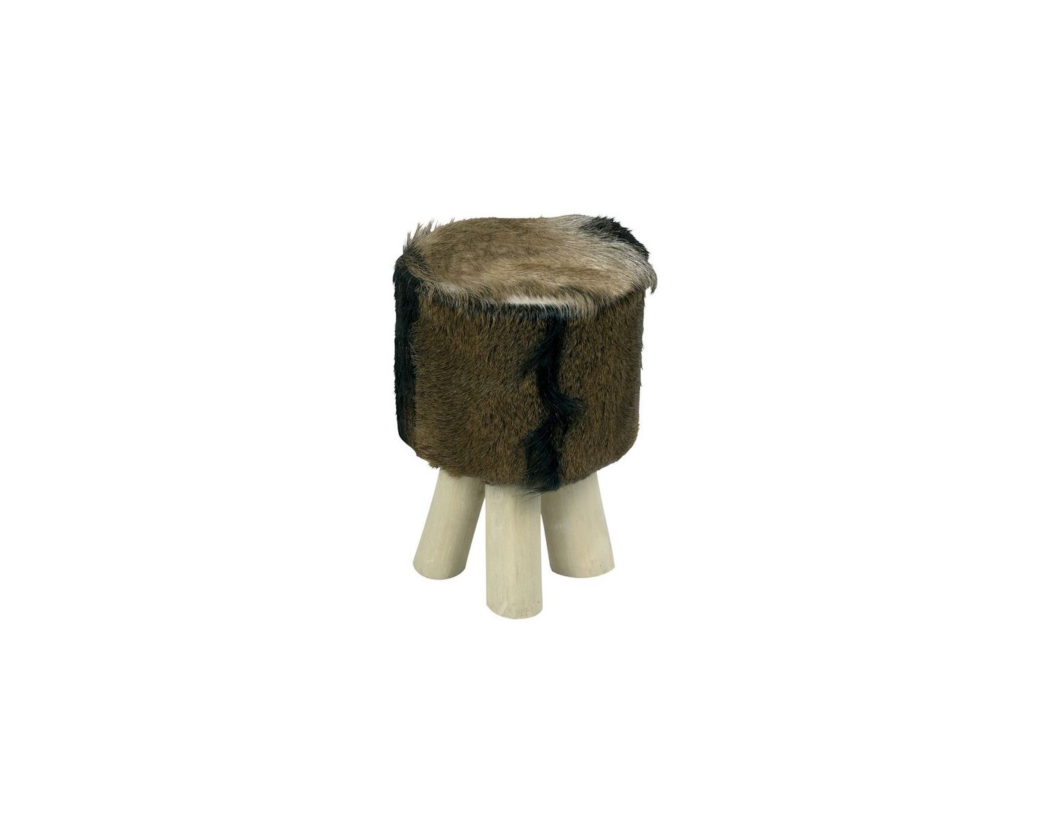 Pouf rond marron "Farmer"