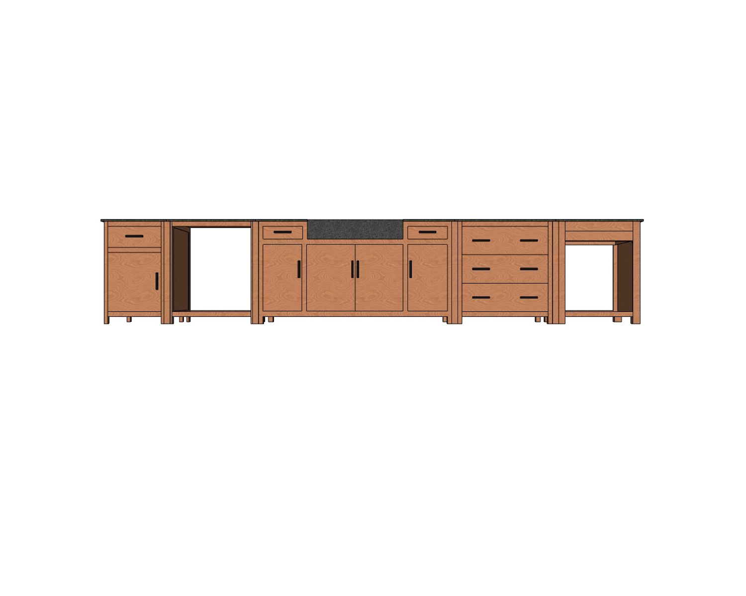Meuble de cuisine 3 tiroirs casserolier "Grand Chef"