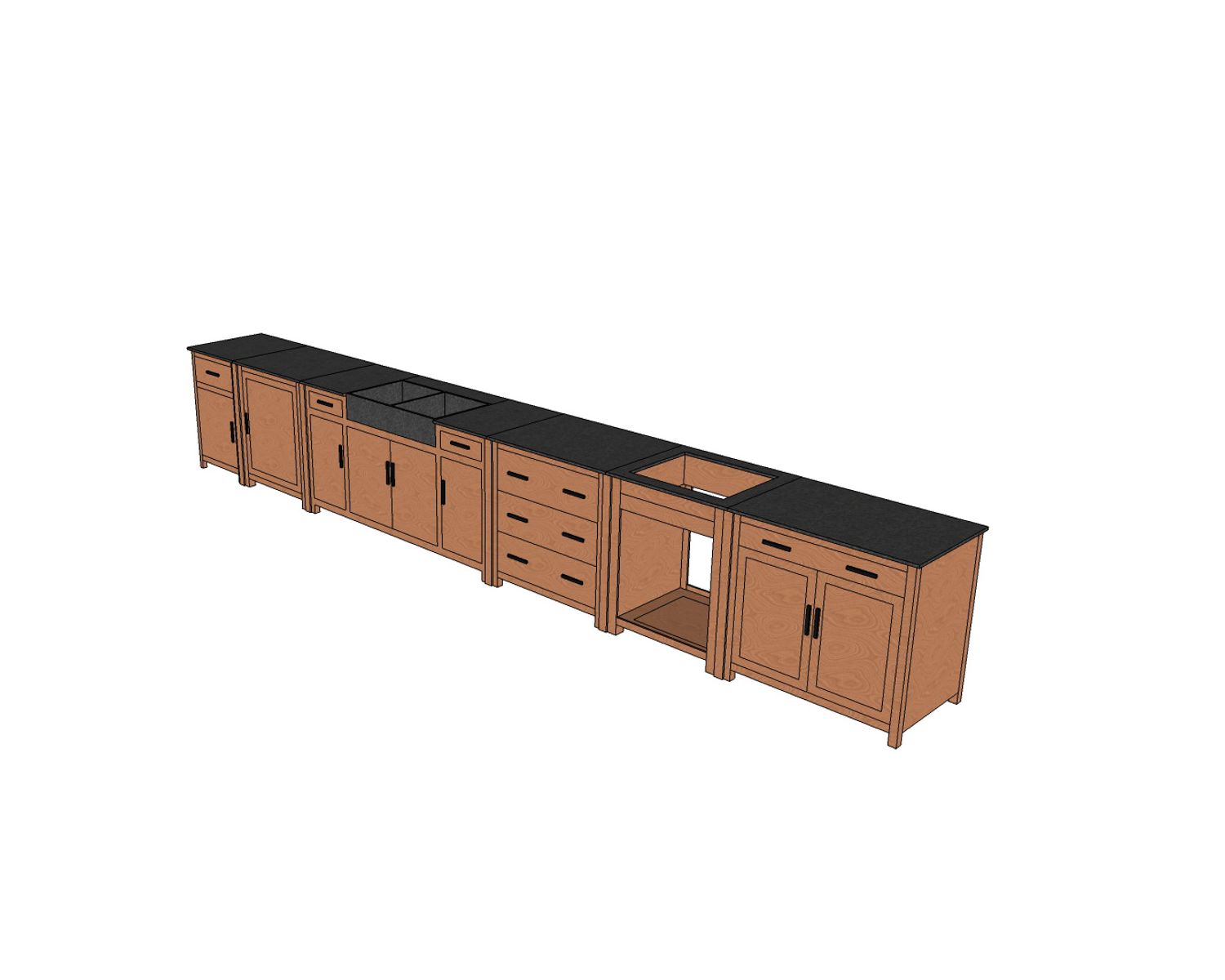 Meuble bois massif de cuisine 1 porte "Grand Chef"