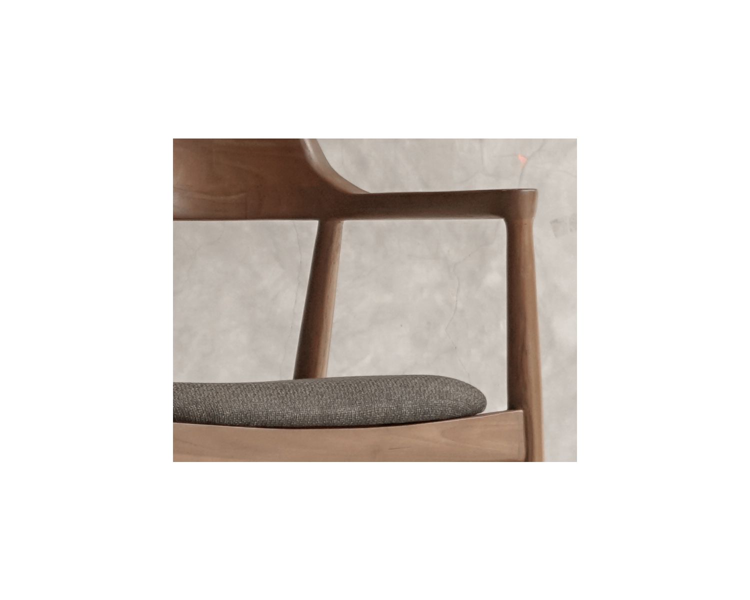 Chaise de repas design épuré avec accoudoirs et assise tissu anthracite "Vogue"