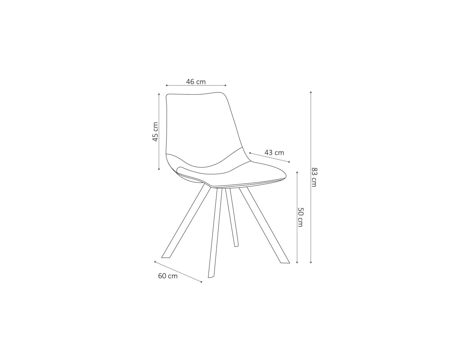 Lot de 2 chaises design scandinave coloris cognac et noir "Loin"