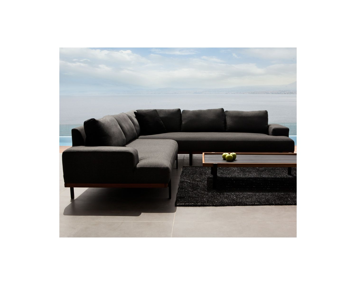 Canapé d'angle extérieur haut de gamme tissu Sunbrella "Maluku Island"