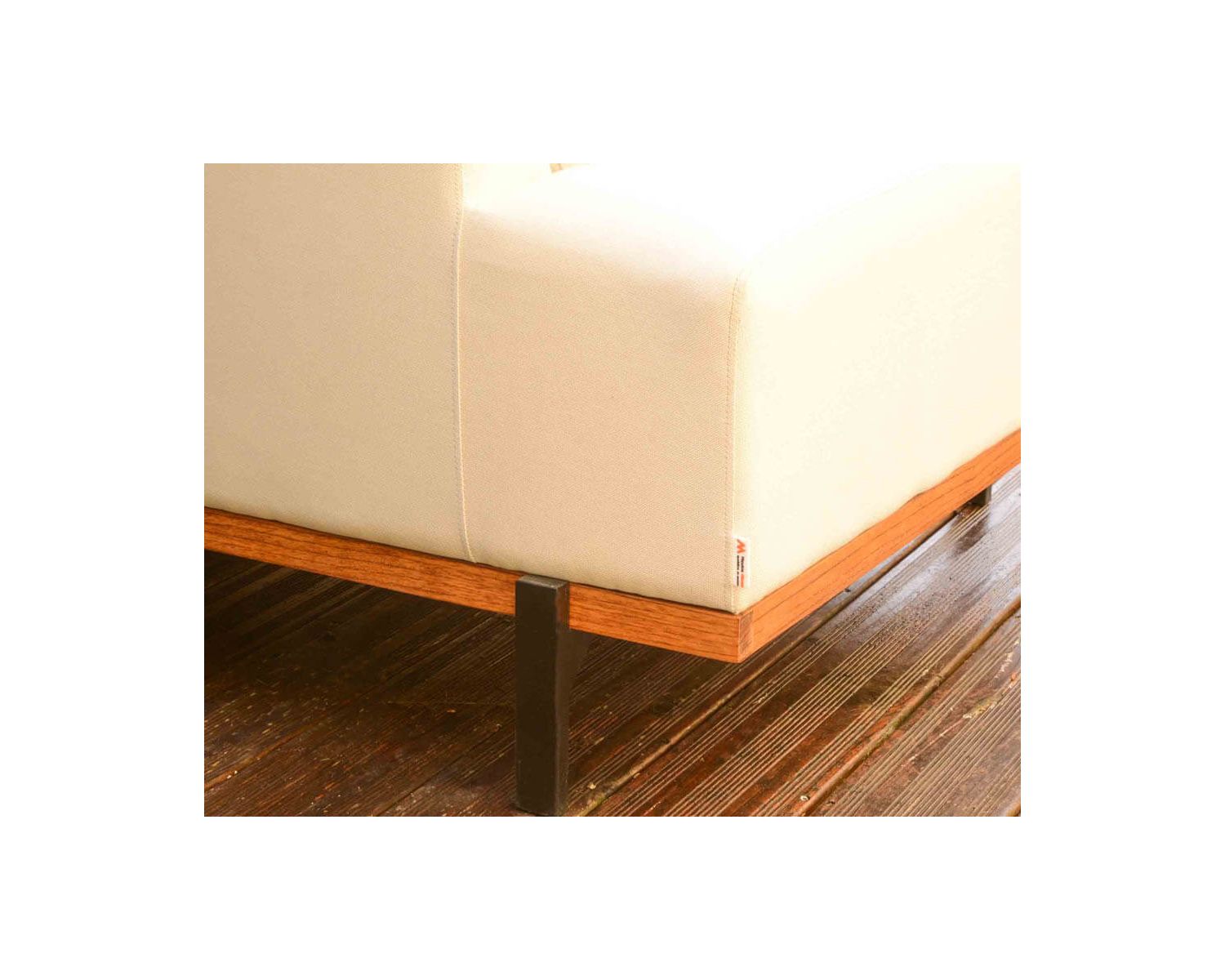 Canapé d'extérieur haut de gamme tissu Sunbrella et teck "Maluku Island"