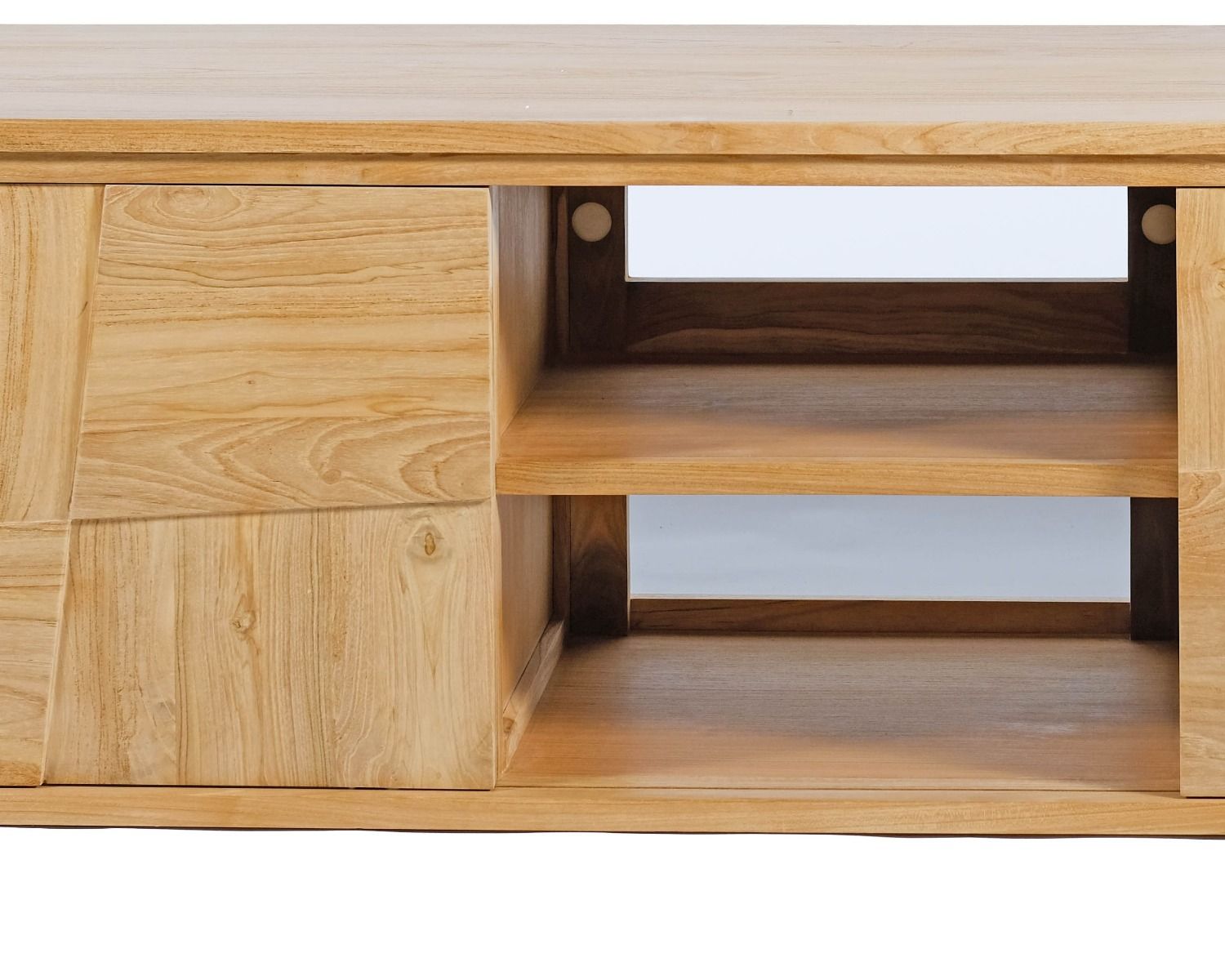 Meuble sous vasque suspendu en teck avec portes coulissantes 140 cm "Tao"