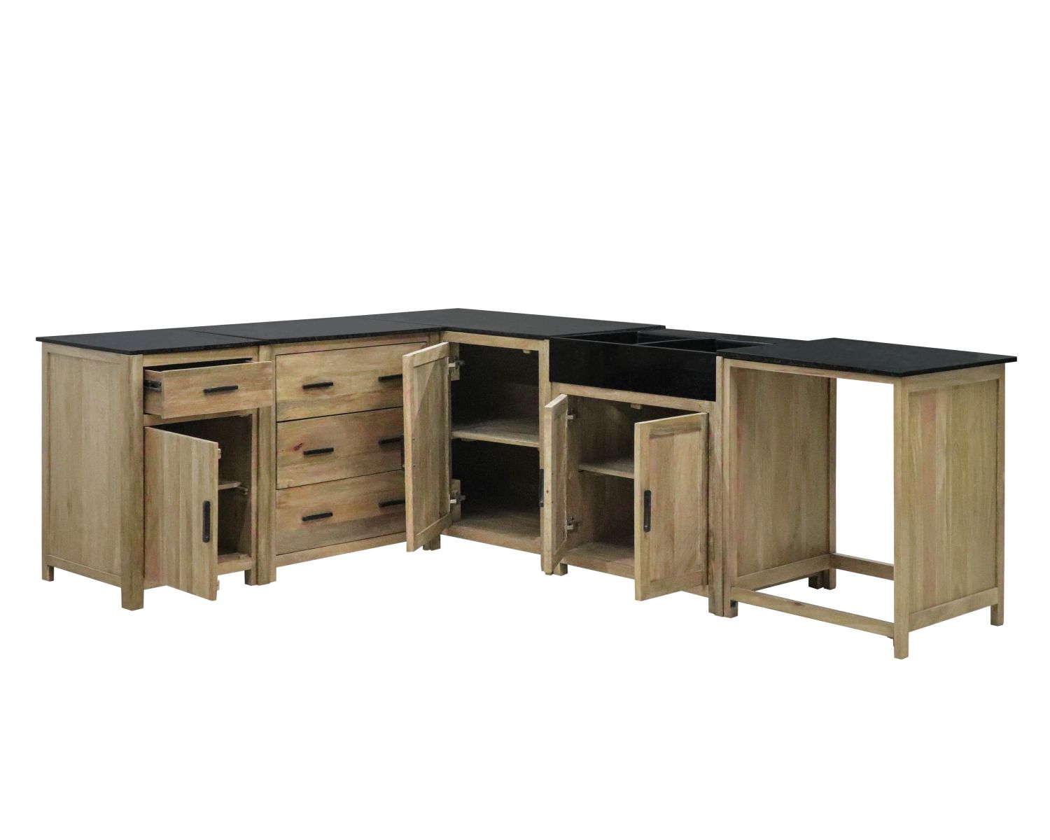 Meuble bois massif de cuisine 1 porte "Grand Chef"