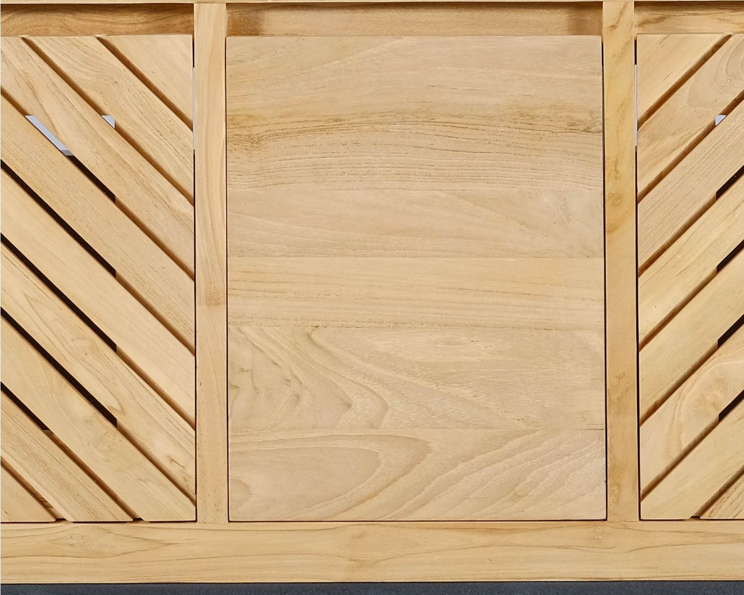 Meuble sous vasque en teck pieds métal et étagère 105 cm "Cali"