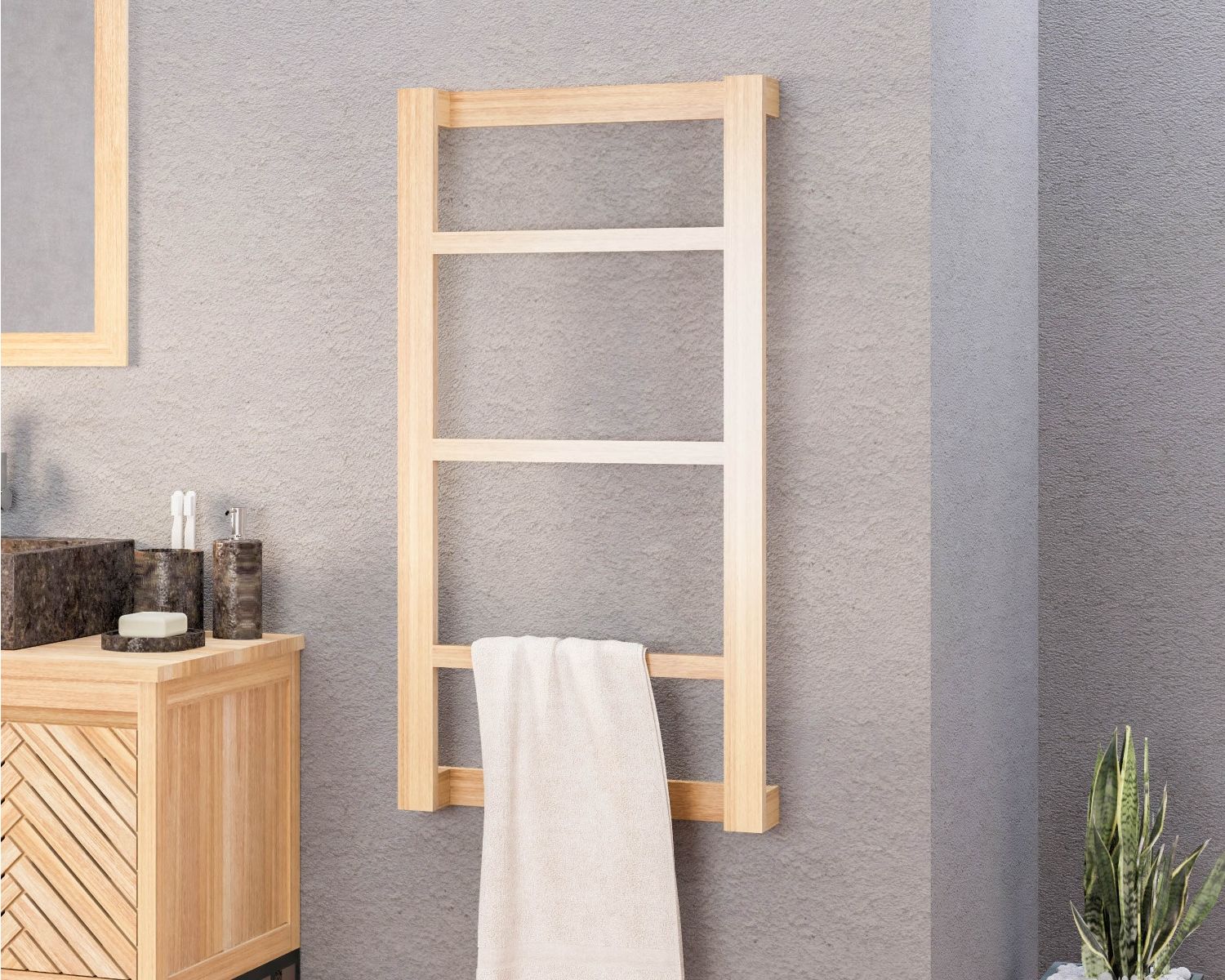 Porte serviette mural en teck