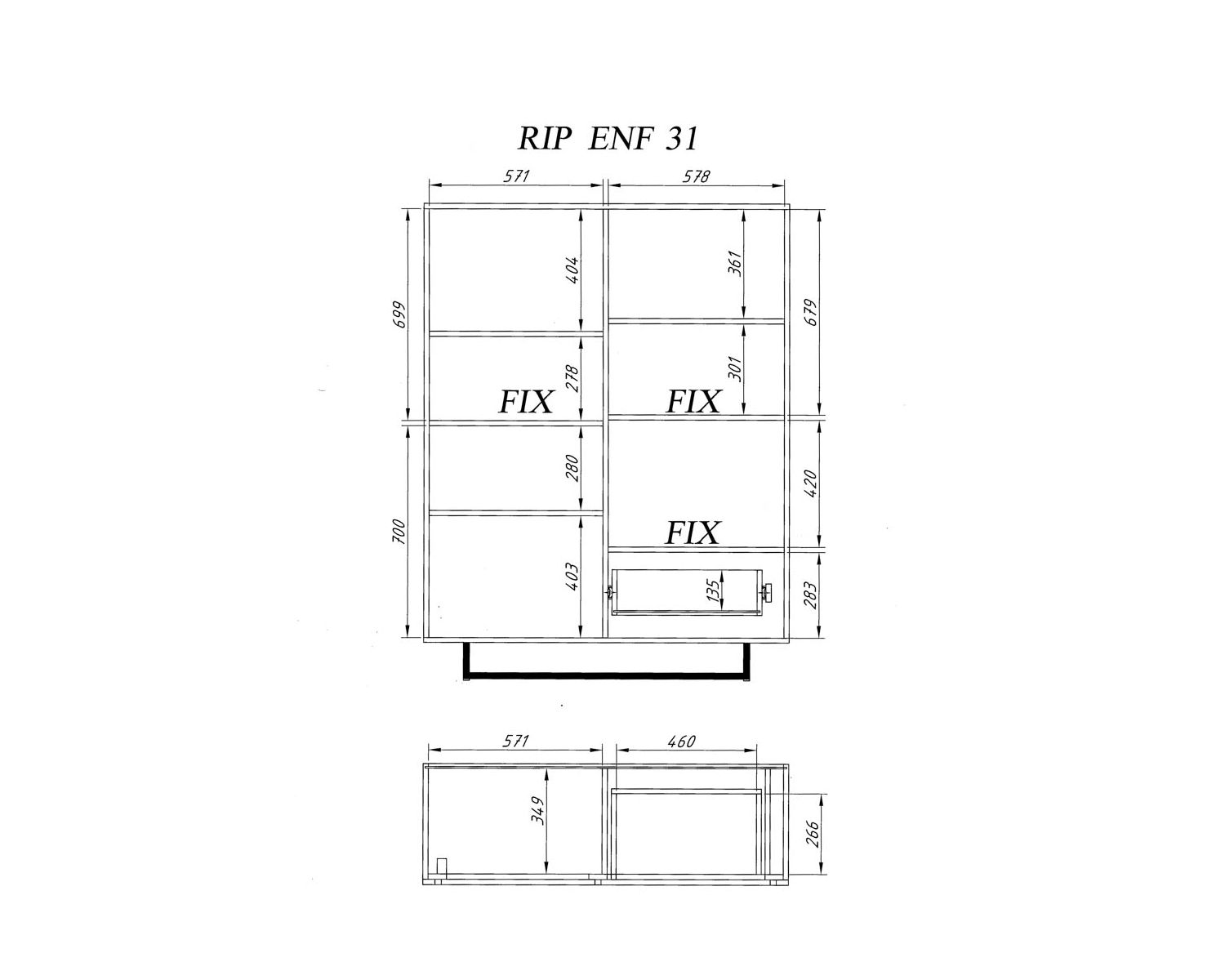 Buffet haut en chêne massif naturel métal noir et verre « Ripley »