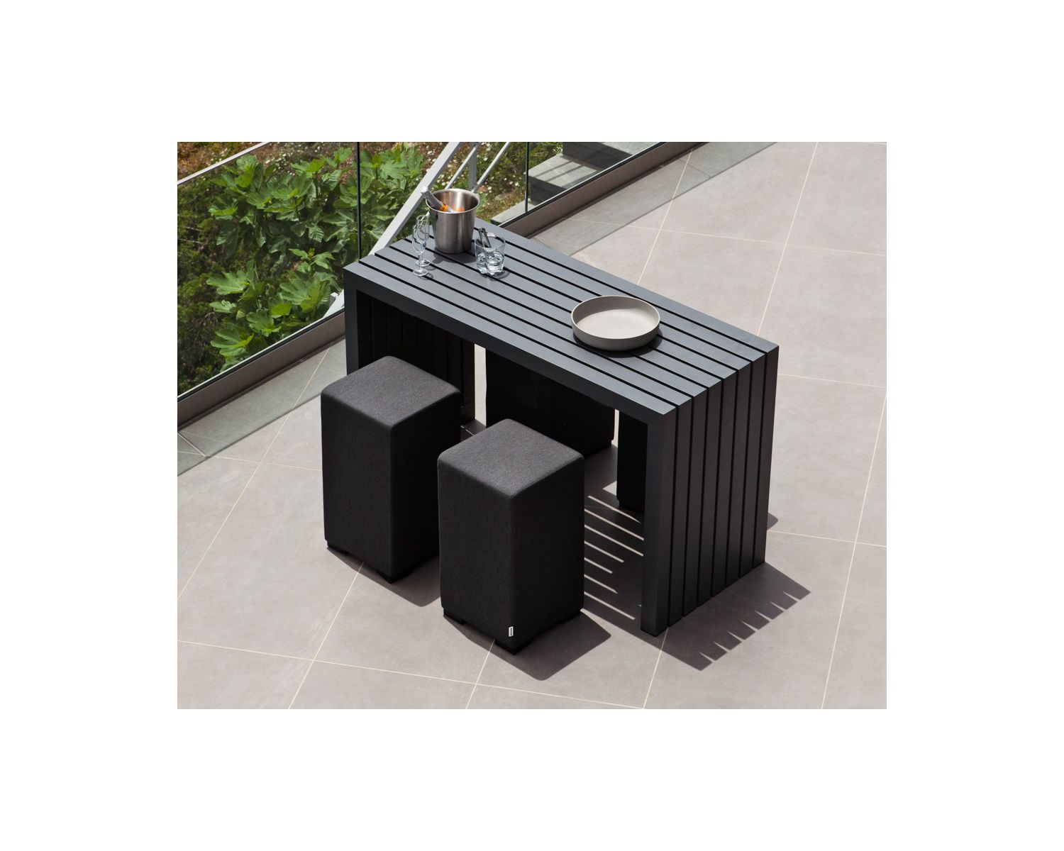 Tabouret de bar extérieur en tissu Sunbrella "Java Island"