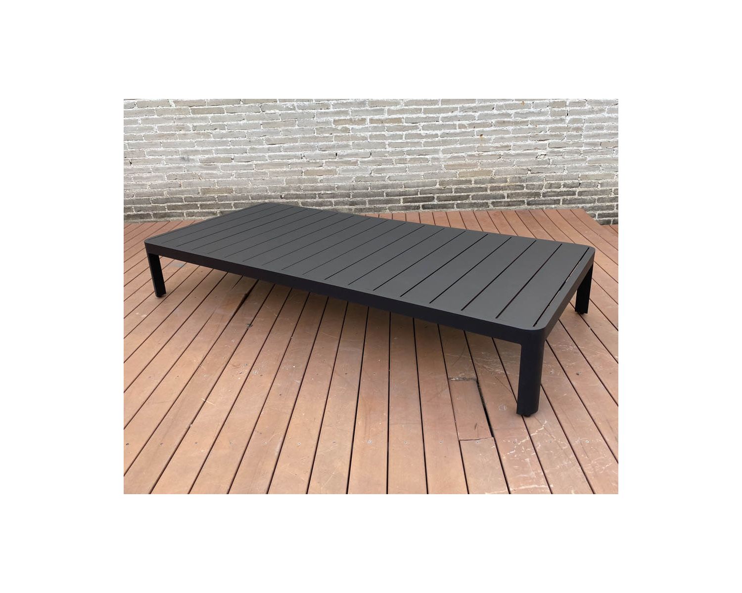 Table basse contemporaine aluminium anthracite "Blois" spécial jardin
