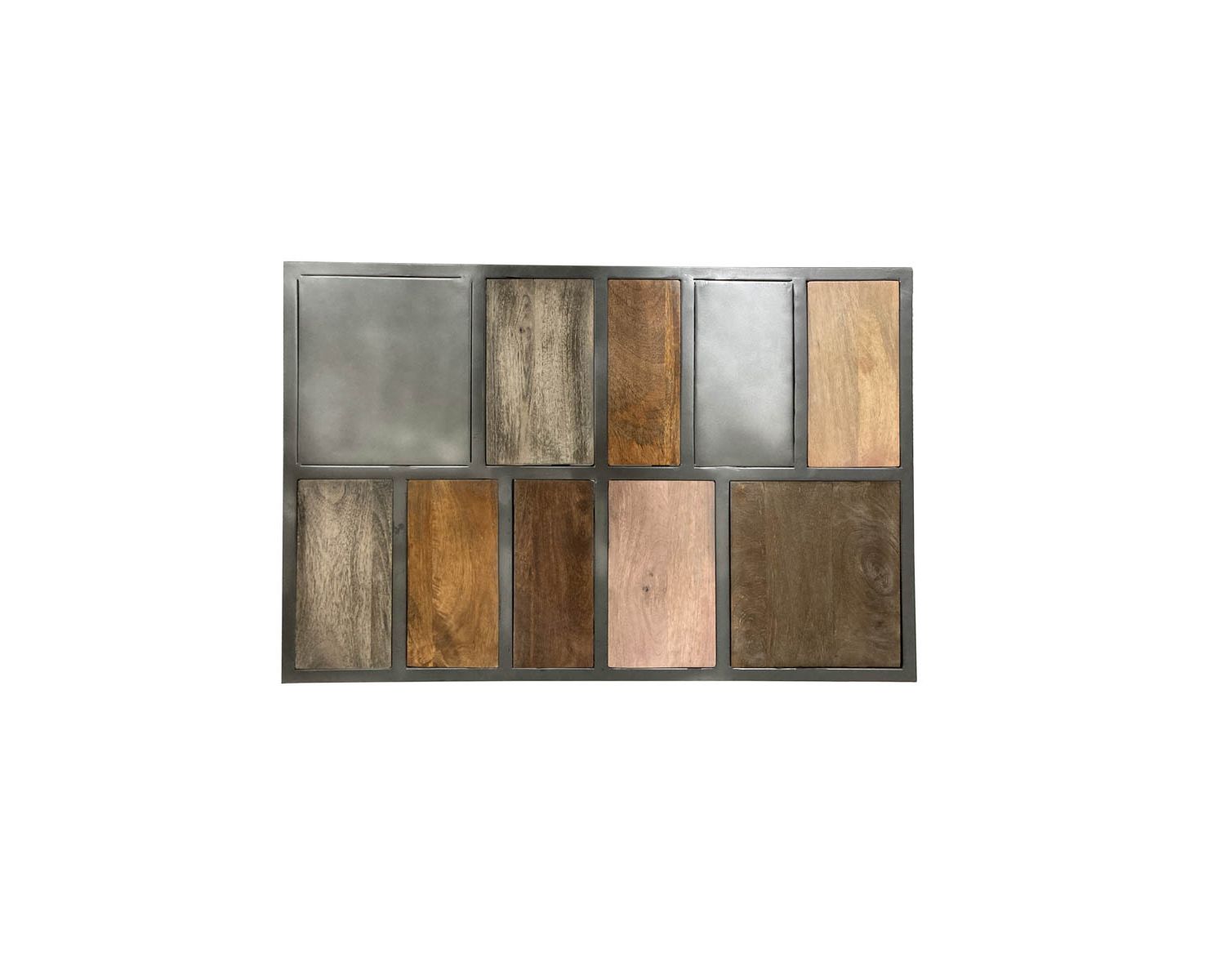 Table basse rectangulaire métal et bois piétement aérien "Camaïeu"