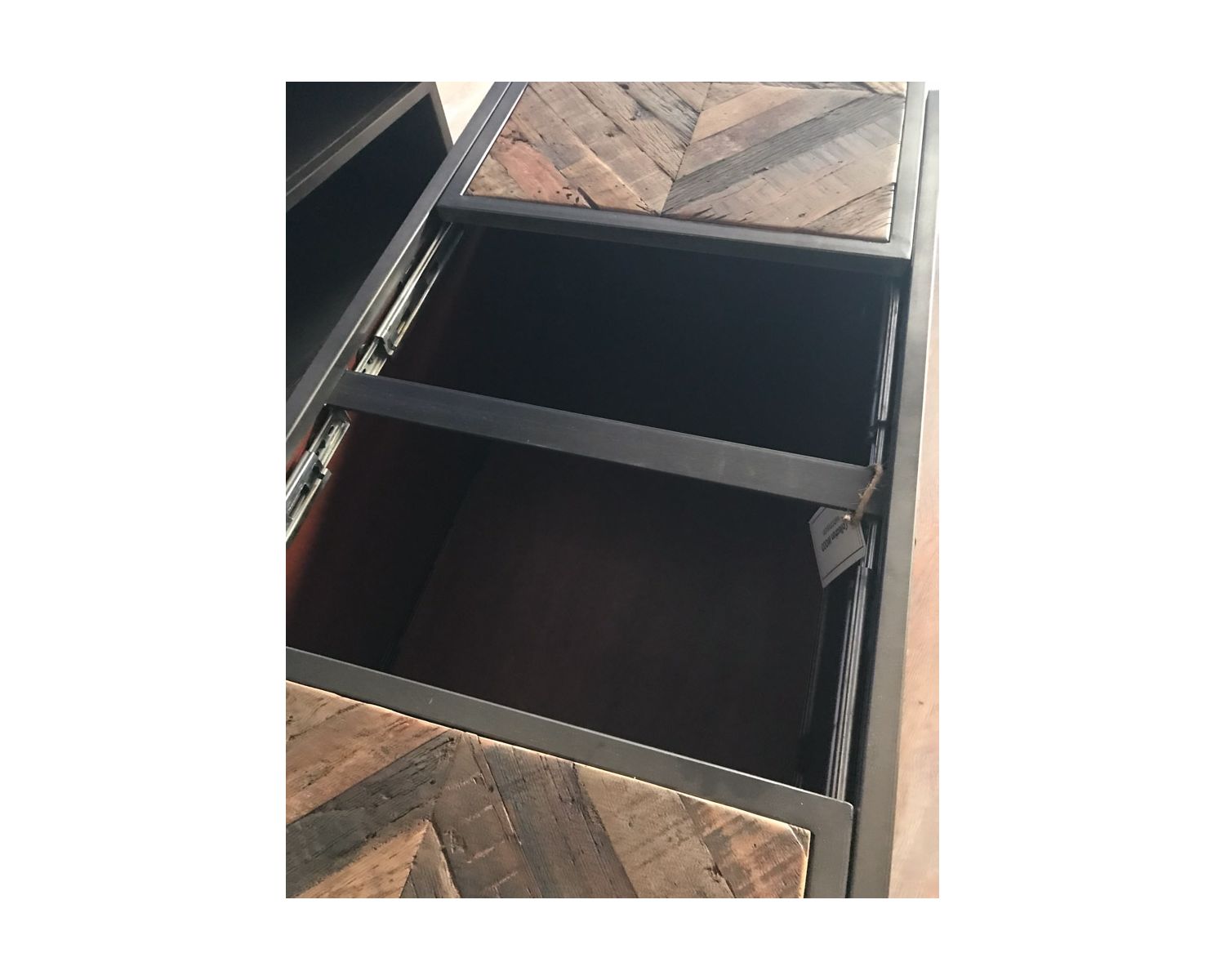 Table basse bar métal et bois industriel 100cm "Wood"