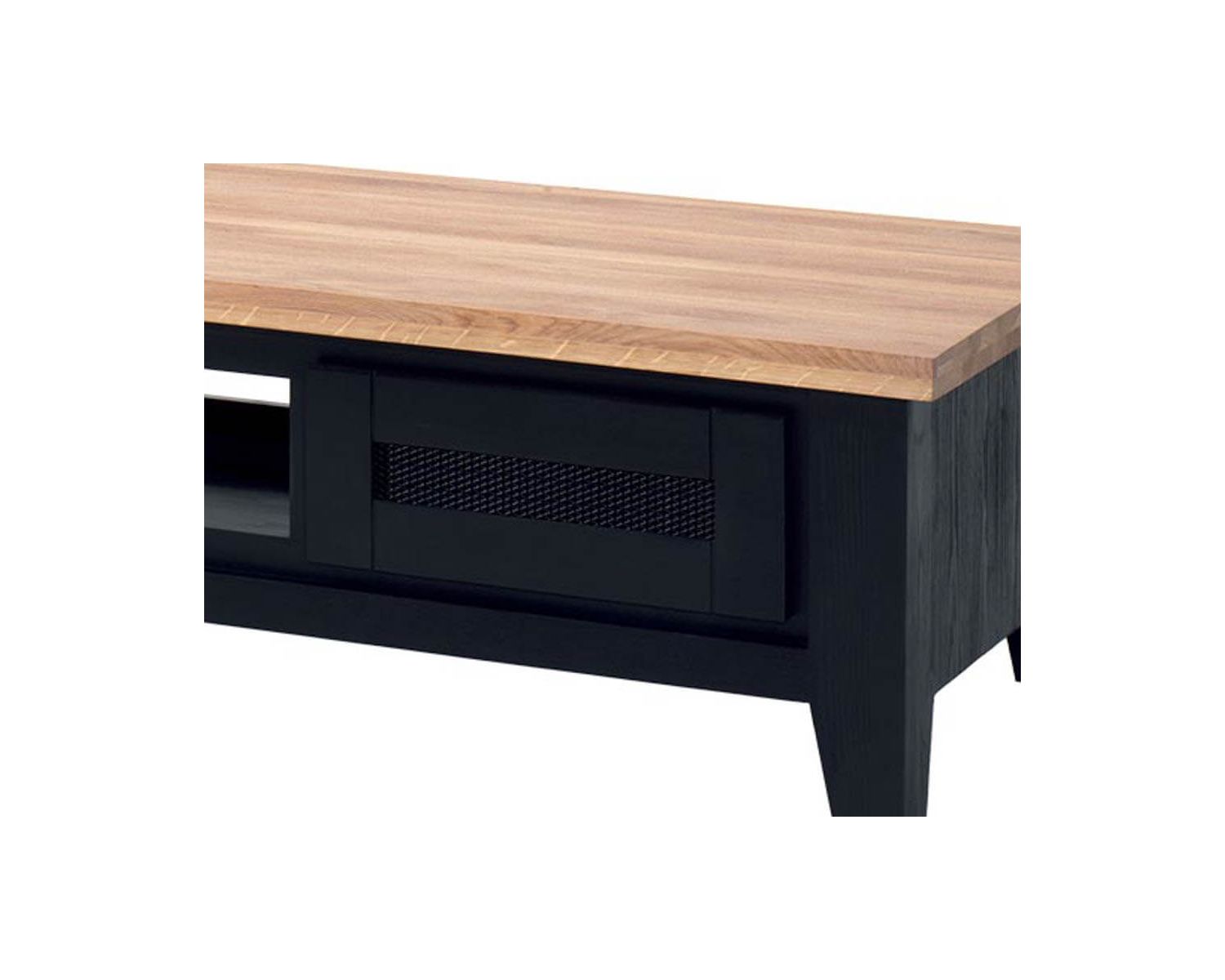 Table de salon rectangulaire moderne noire et teinte bois « Ashland »