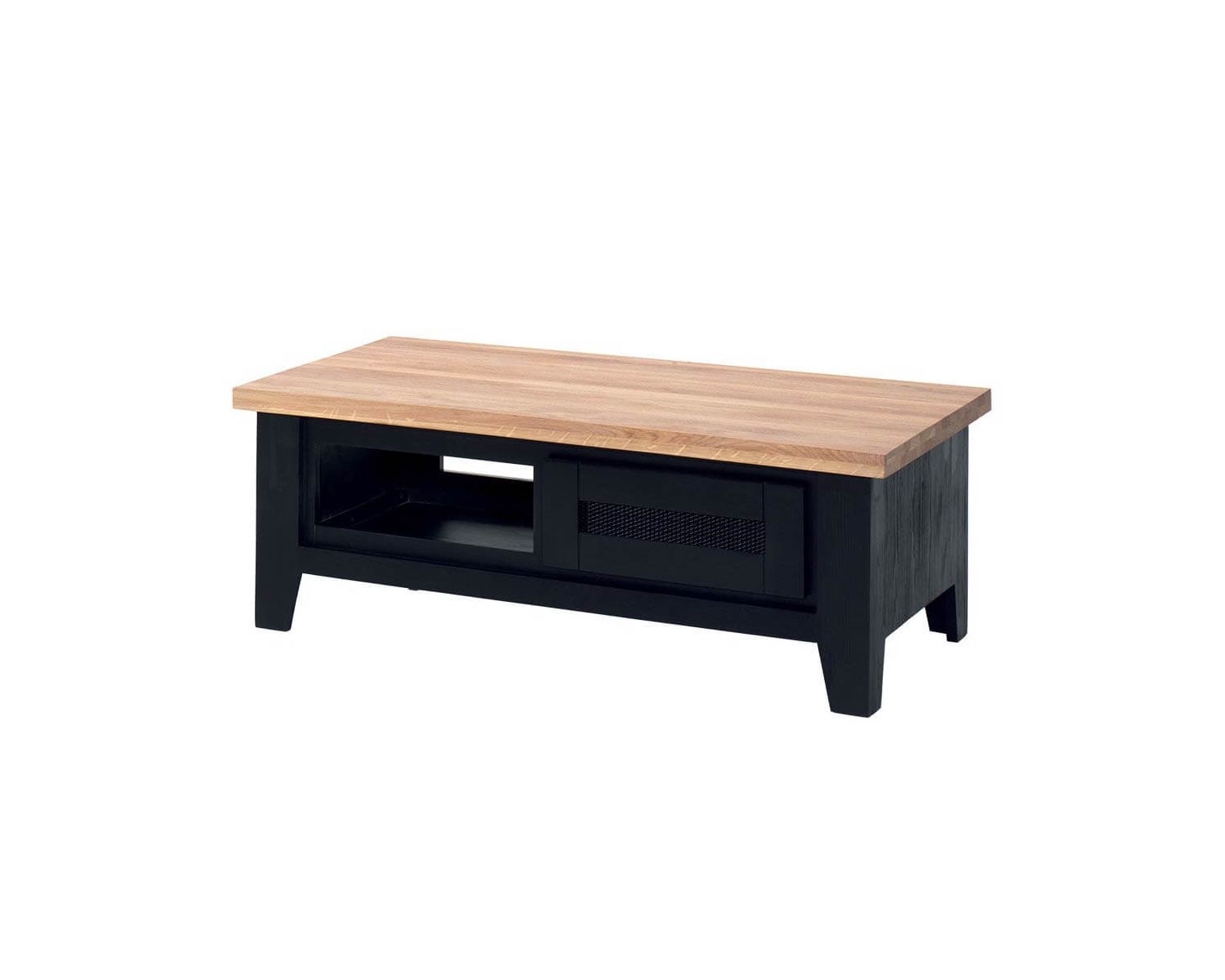 Table de salon rectangulaire moderne noire et teinte bois « Ashland »