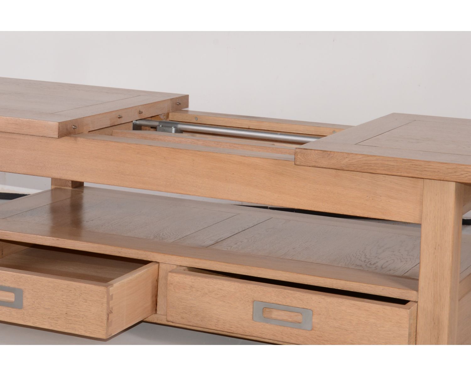 Table basse rectangulaire chêne massif avec allonge "Bella"