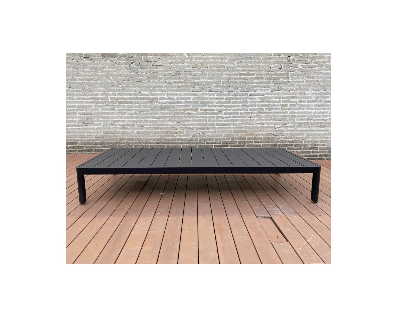 Table basse contemporaine aluminium anthracite "Blois" spécial jardin