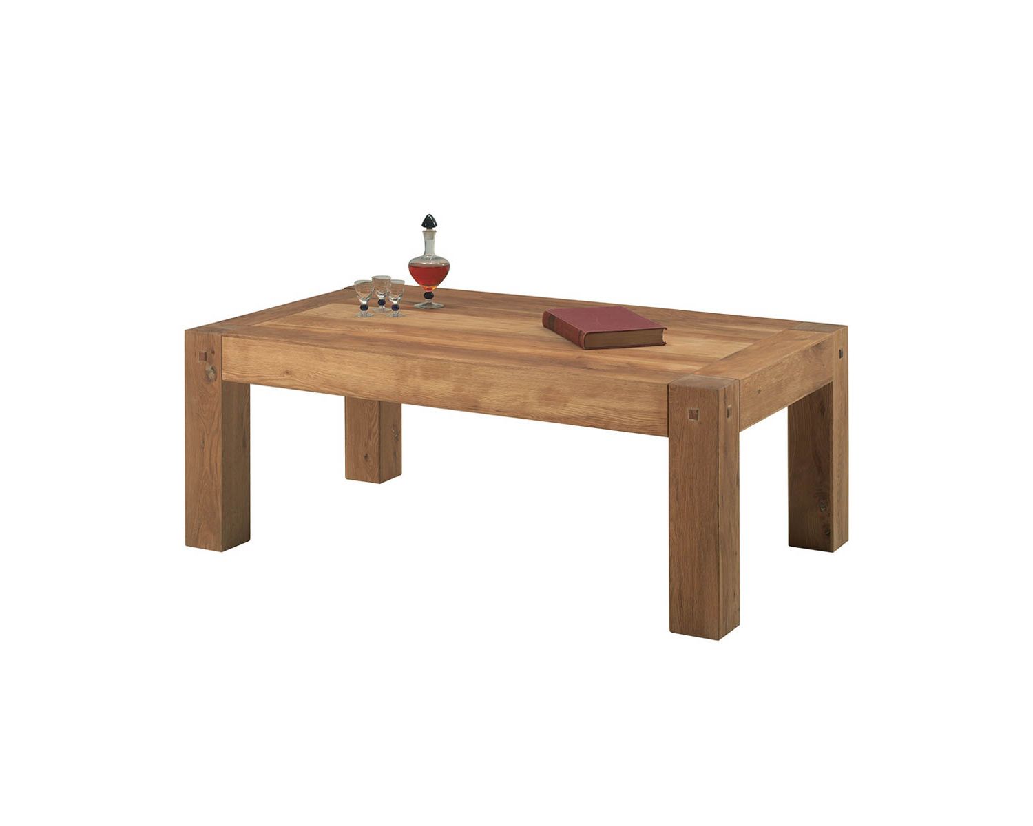Table basse rectangulaire en chêne massif huilé "Lodge Casita"
