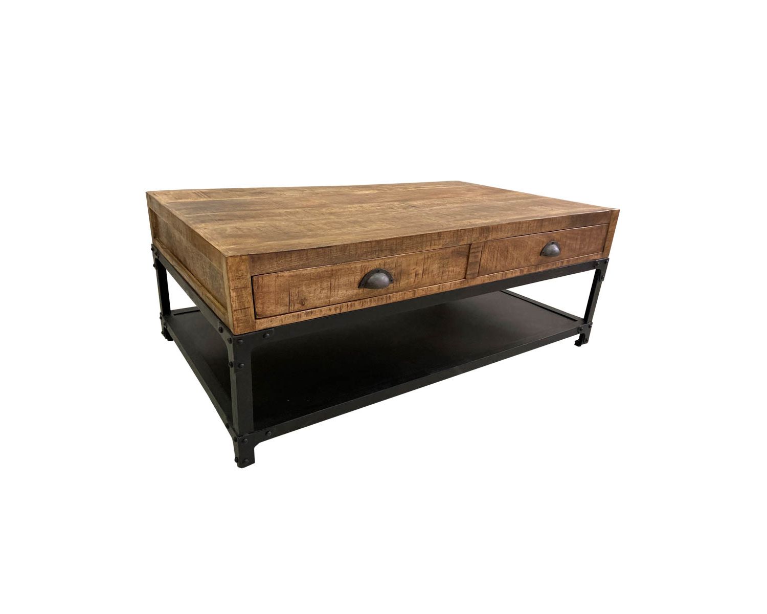Table basse 4 tiroirs manguier massif "Emil"