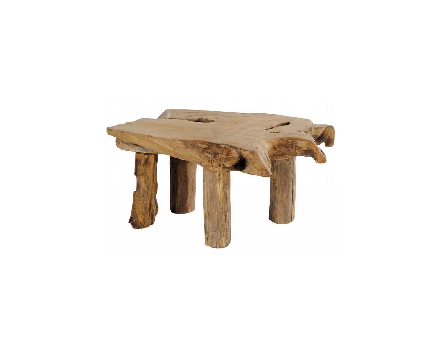Table basse teck massif brut "Farmer"
