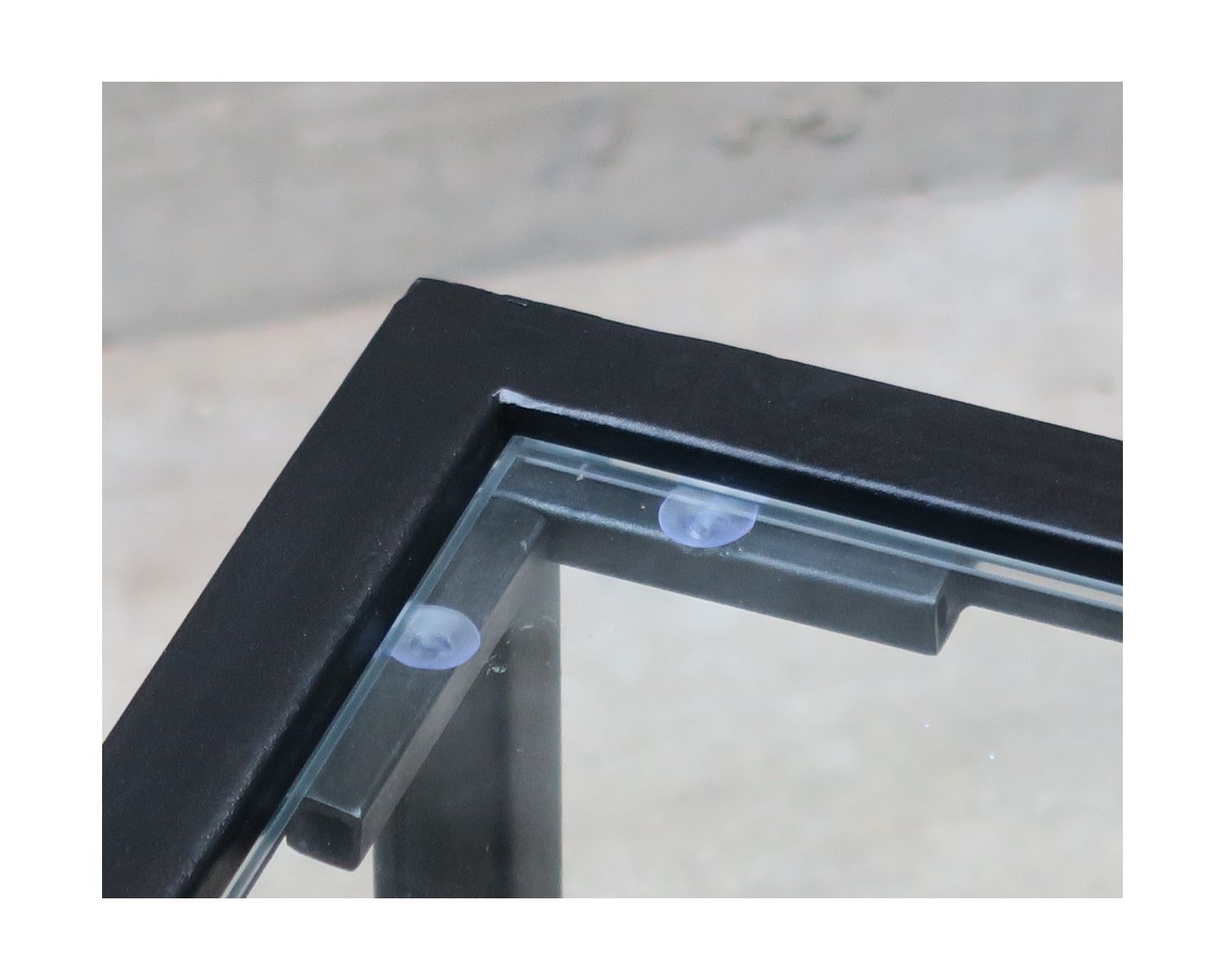 Table basse métal et verre carrée 85 cm "Black Cook"