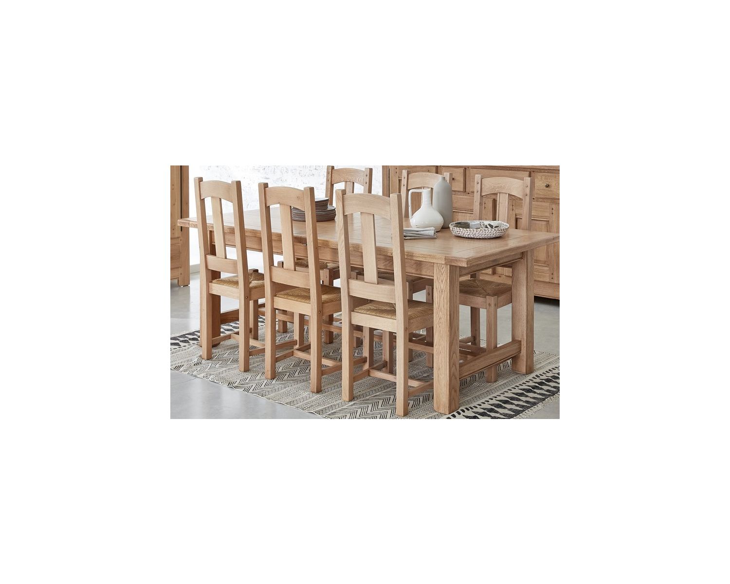 Table de ferme chêne massif 210 cm "Artisan" 