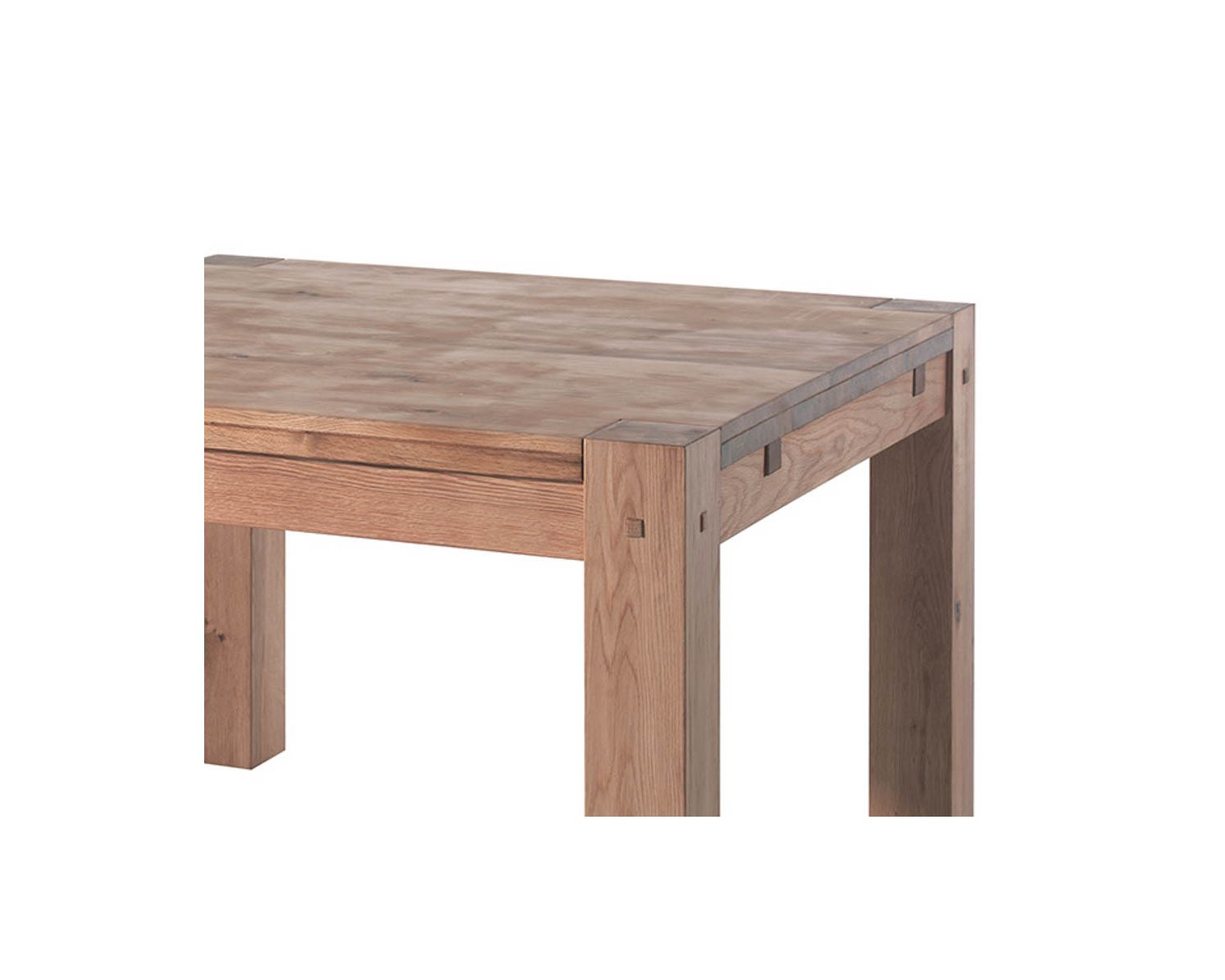 Table de repas carrée en chêne massif huilé "Lodge Casita" 120x120 cm