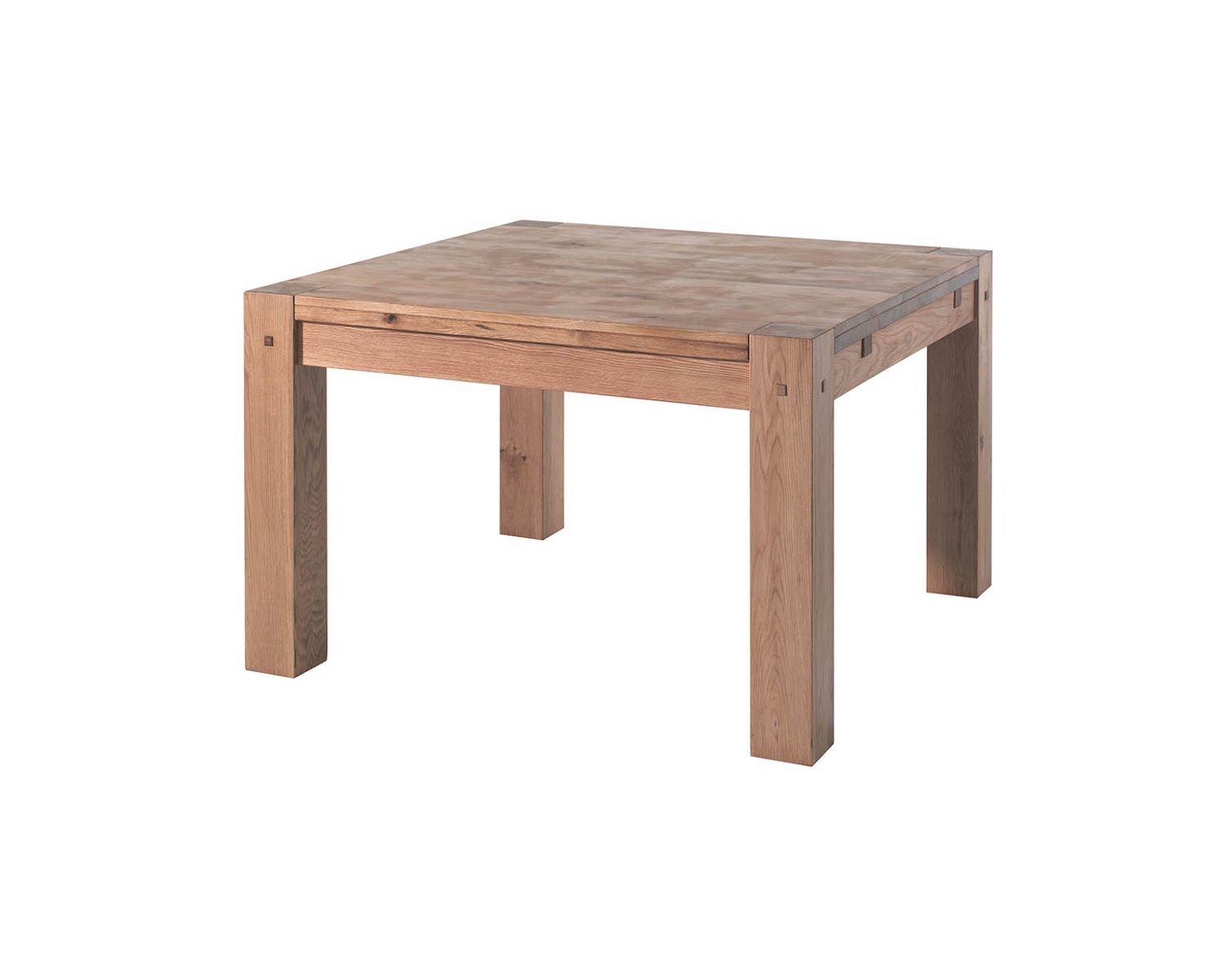 Table de repas carrée en chêne massif huilé "Lodge Casita" 120x120 cm