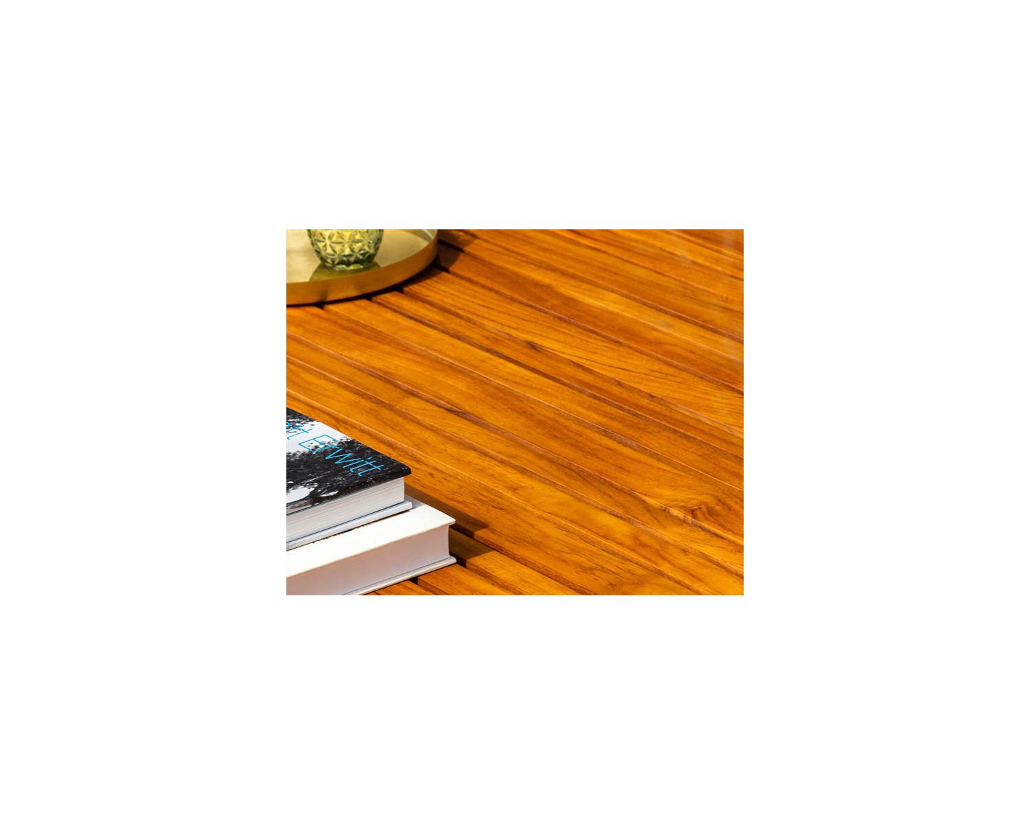 Table basse carrée en teck massif et aluminium 120 x 120 cm "Lombok"