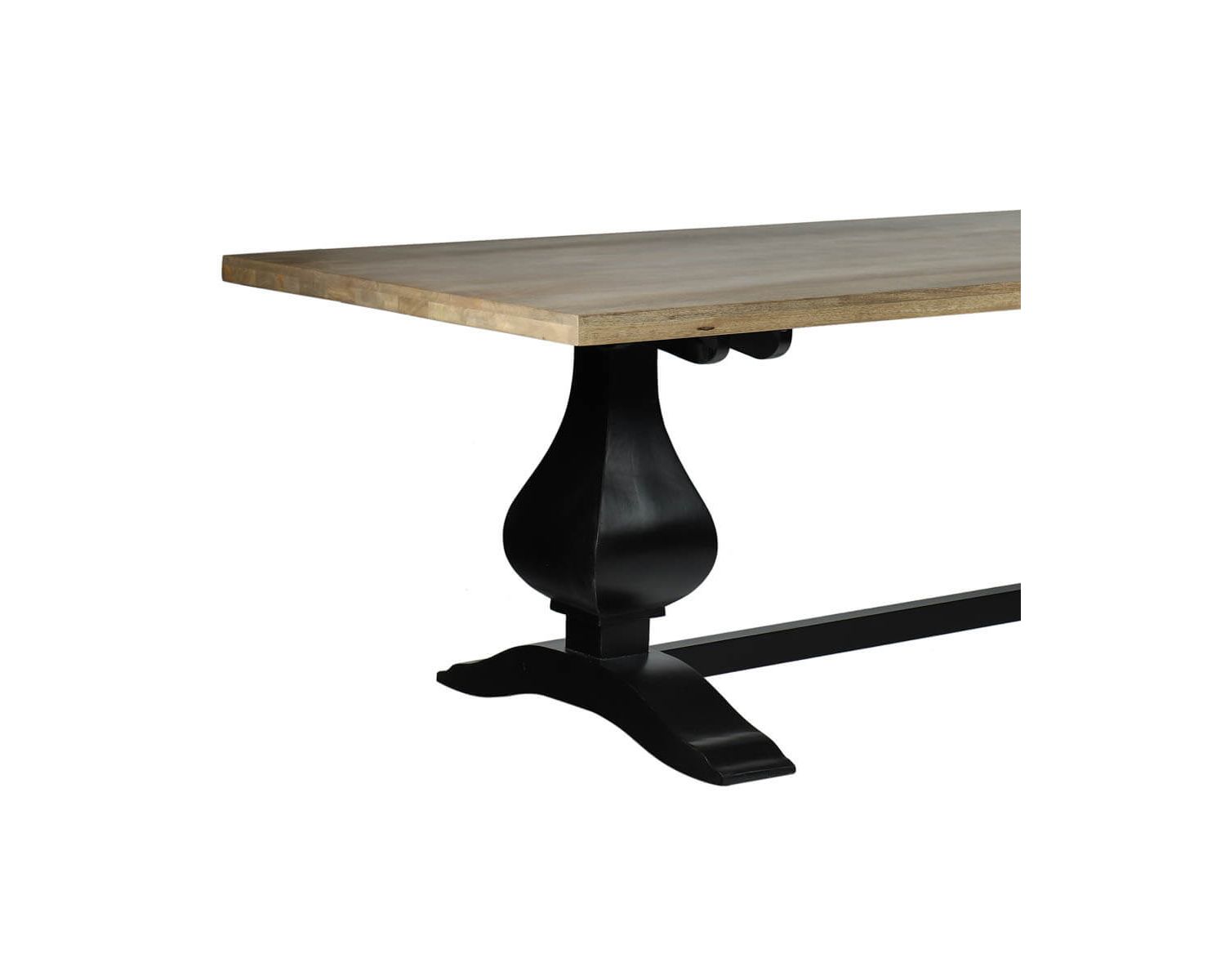 Grande table de repas 8/10 places style chic noire et bois "Legacy"