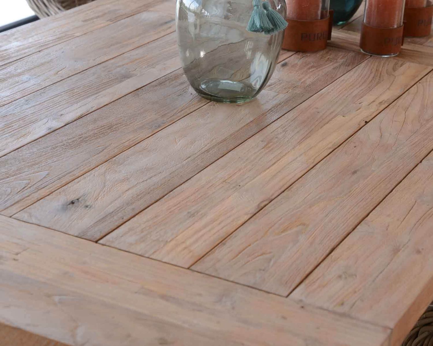 Grande table de repas en teck recyclé 8/10 personnes "Balangan Beach"