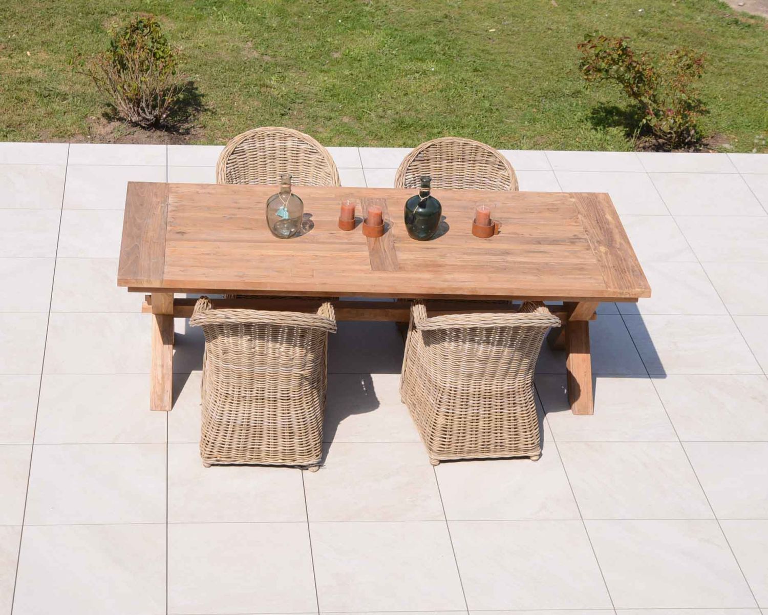 Grande table de repas en teck recyclé 8/10 personnes "Balangan Beach"