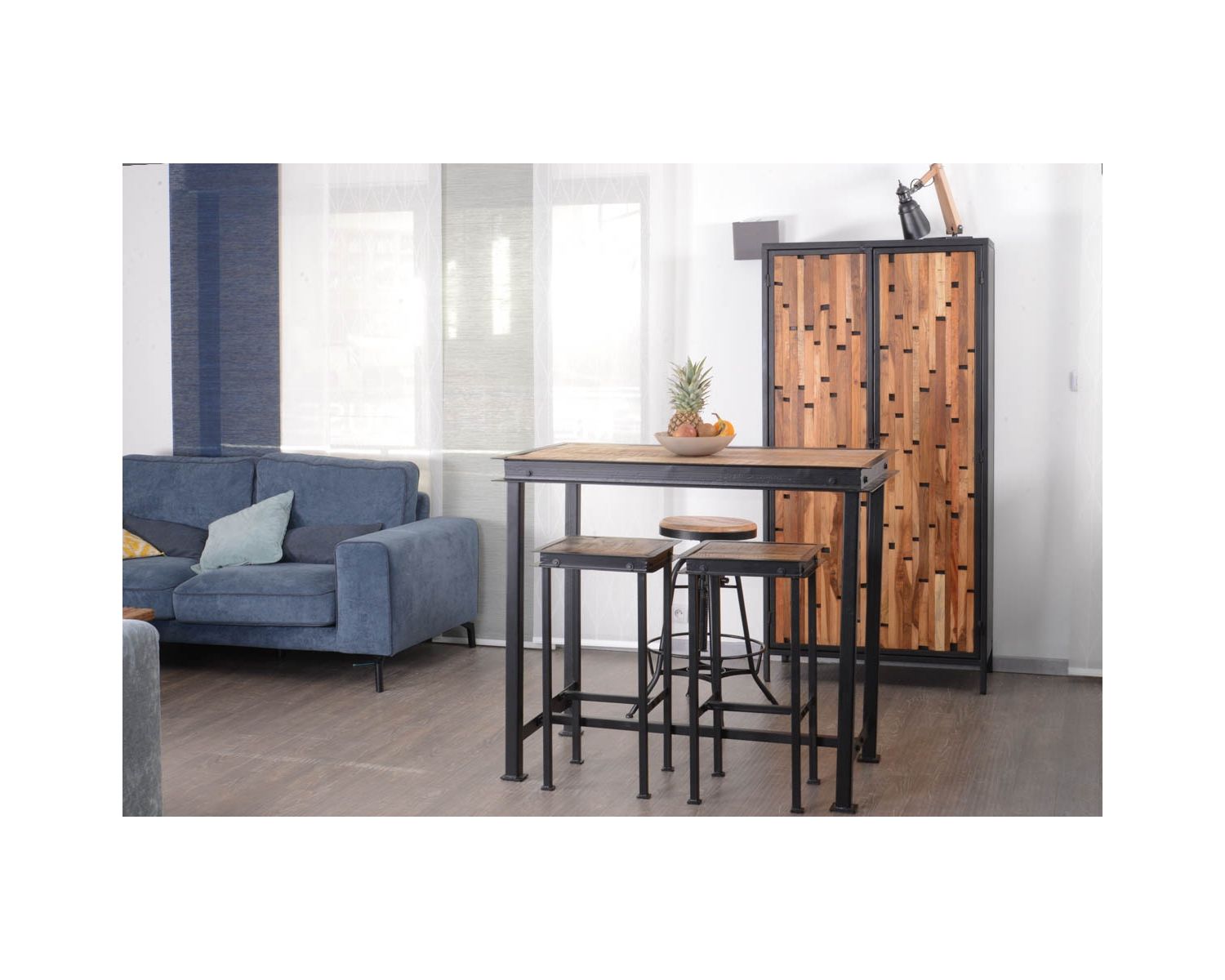 Table haute métal et bois 150x80cm  "IPN"