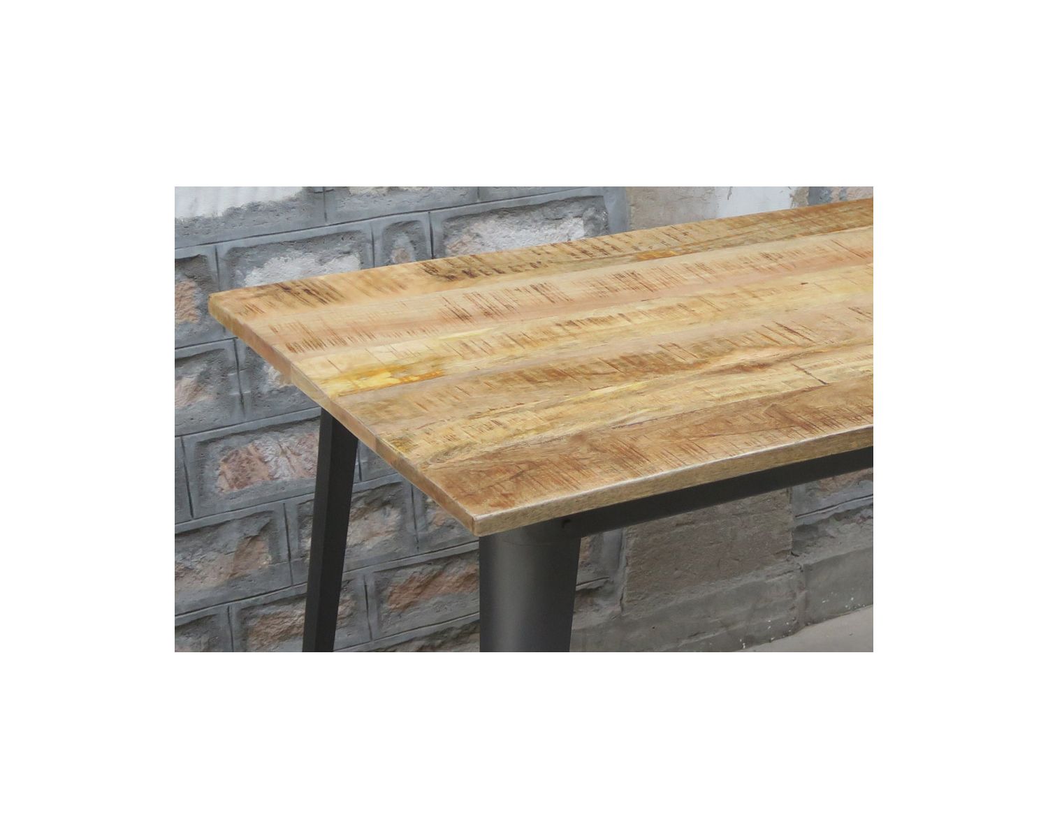 Mange-debout en métal et bois massif 150x80 cm "Dowtoun"