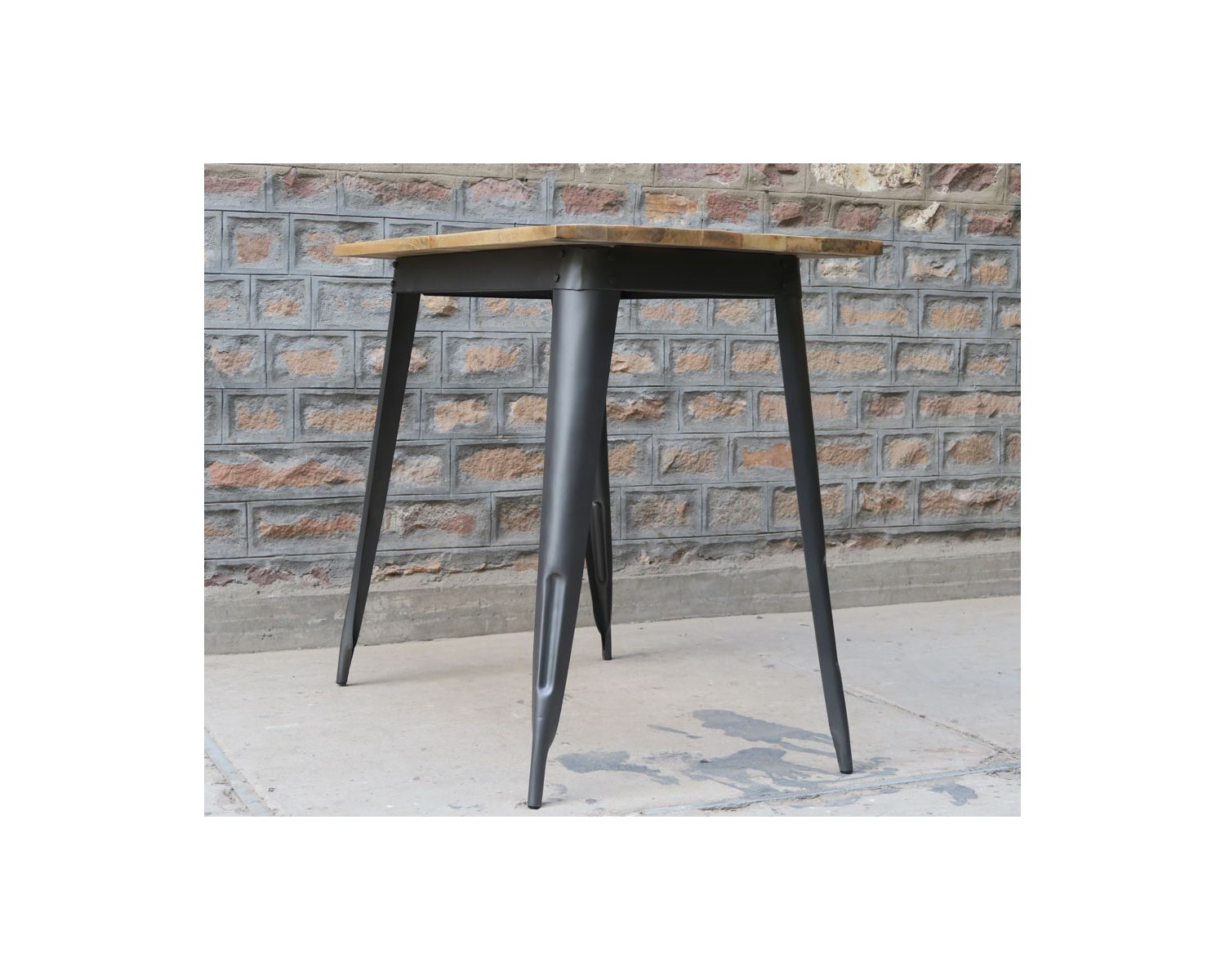 Mange-debout 120x70cm en bois exotique et métal "Dowtoun"