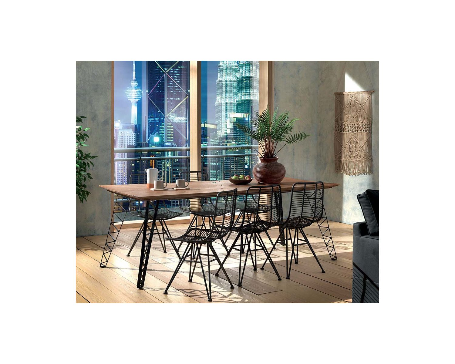 Chaise en métal noir design style vintage urban "Fairley"