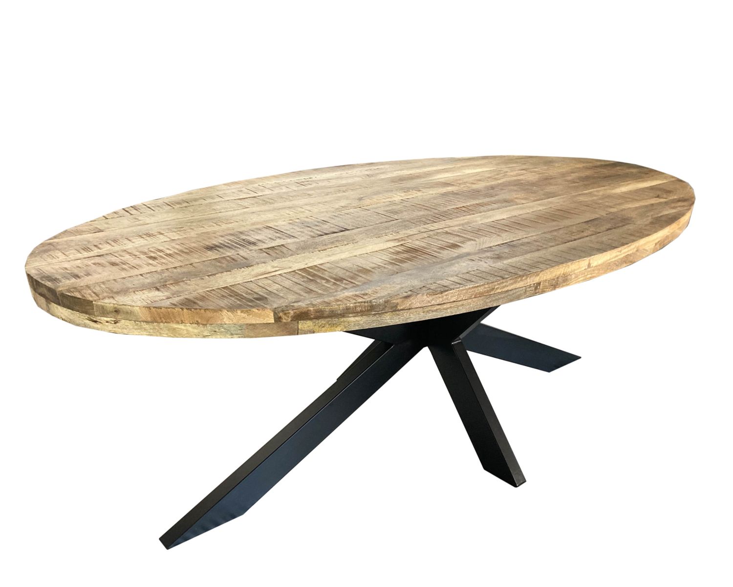 Grande table ovale en bois et métal 240x120 cm "Andy"