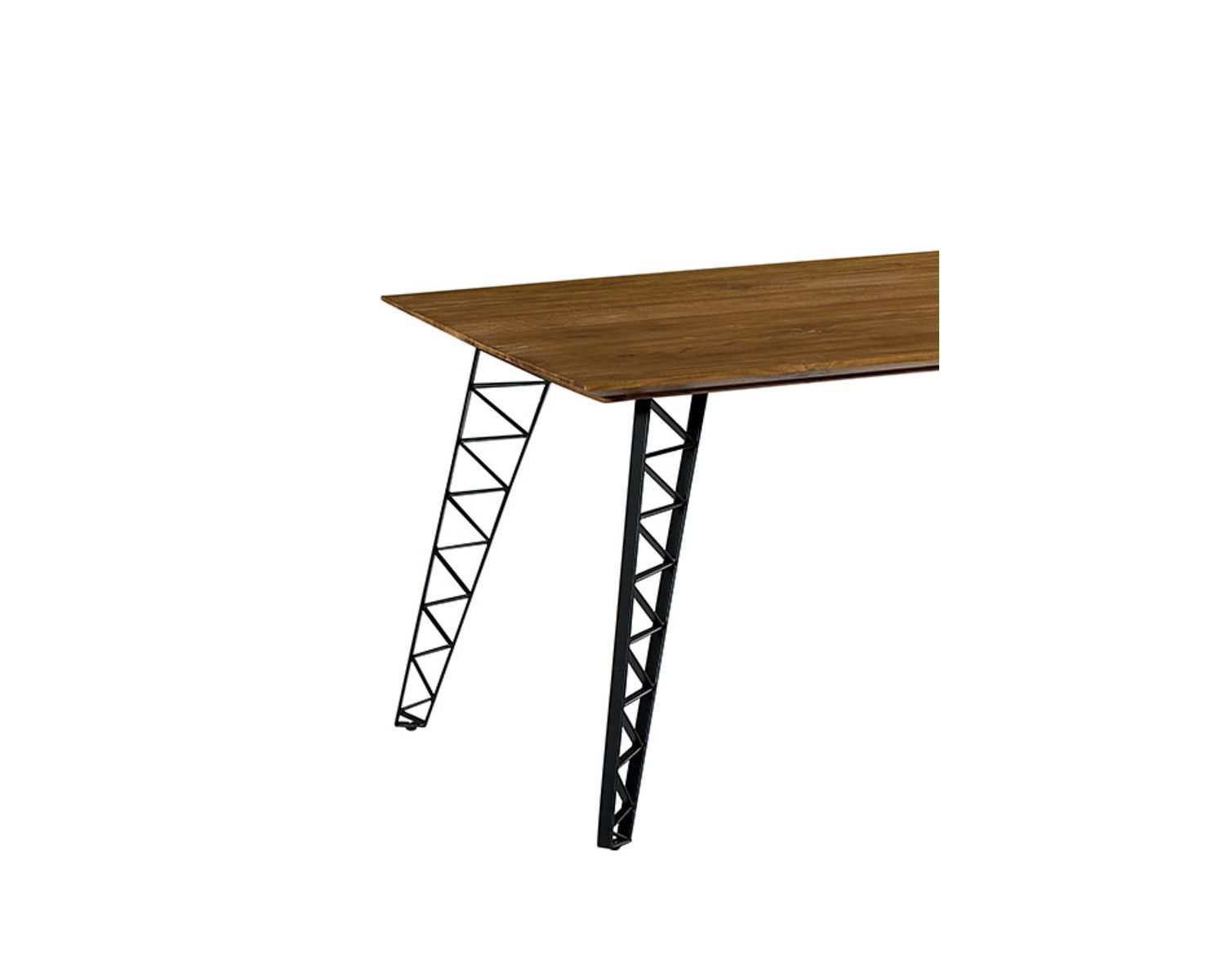 Table de repas en teck et pieds design industriel "Fairley"