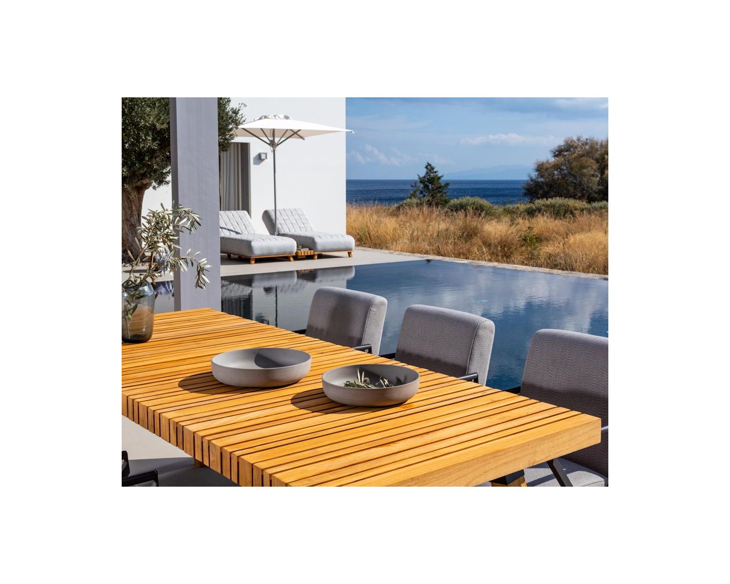 Table de repas extérieure en teck massif 200 cm "Lombok"